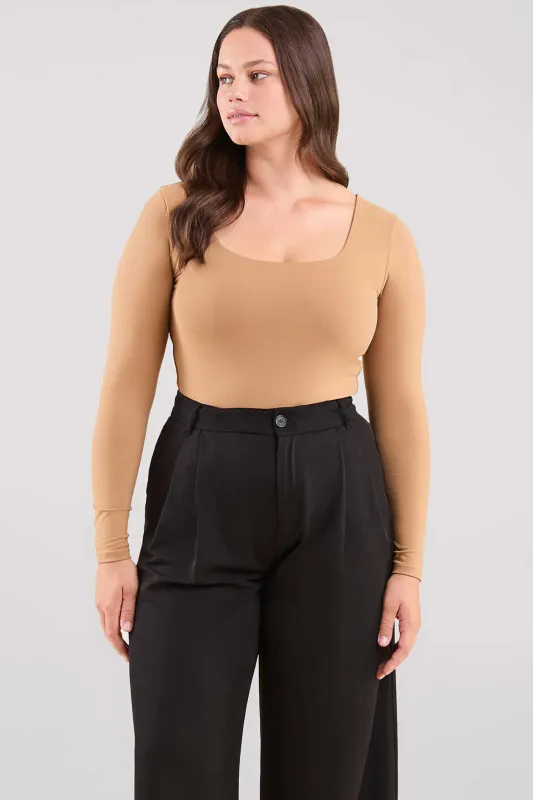 Long Sleeve Square Neck Bodysuit - Warehouse Sale made by nuuds