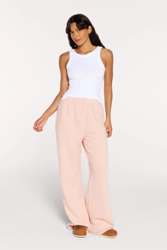 Vintage Fleece Raw Hem Sweatpant | Dusty Rose made by nuuds