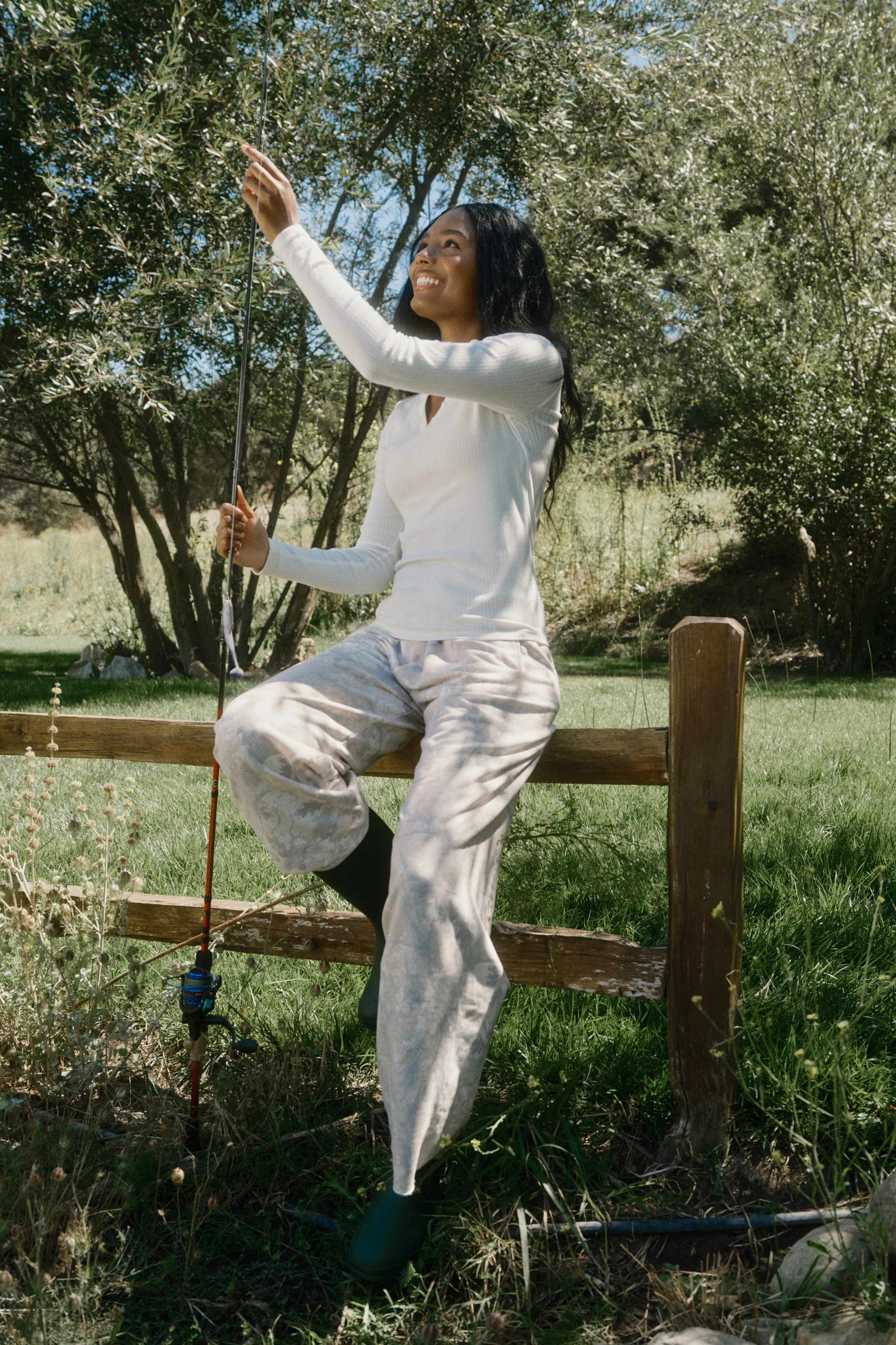 Pointelle Long Sleeve Henley | Pearl sold by nuuds product image thumbnail 5