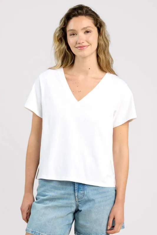 Vintage Cotton V-Neck Everyday T-Shirt made by nuuds