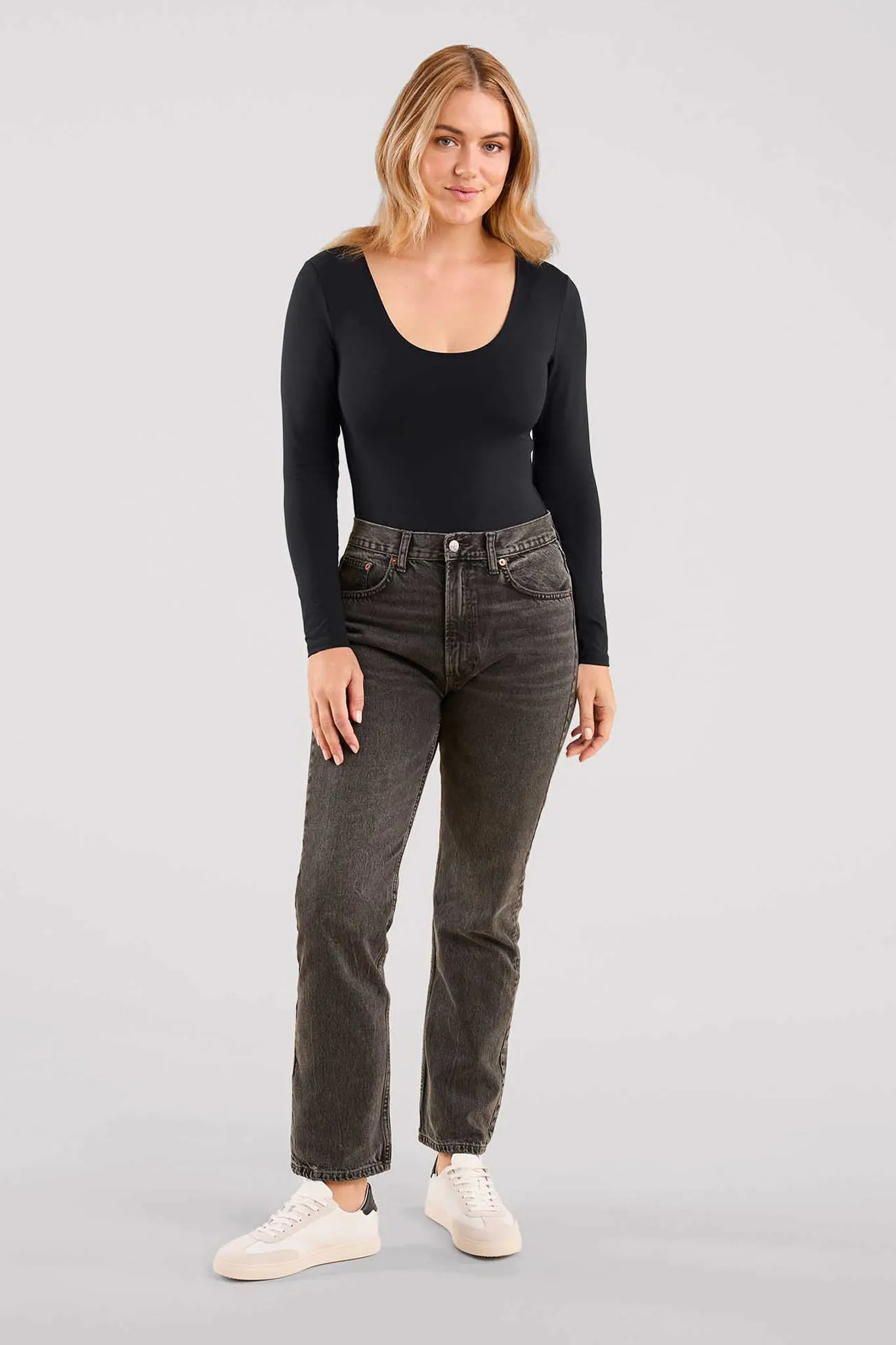 Long Sleeve Scoop Neck Bodysuit sold by nuuds product image thumbnail 2