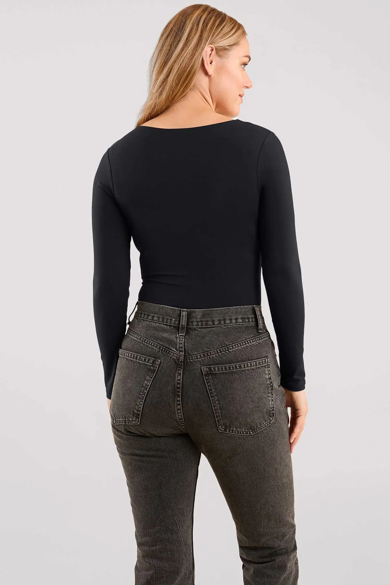 Long Sleeve Scoop Neck Bodysuit sold by nuuds product image thumbnail 4