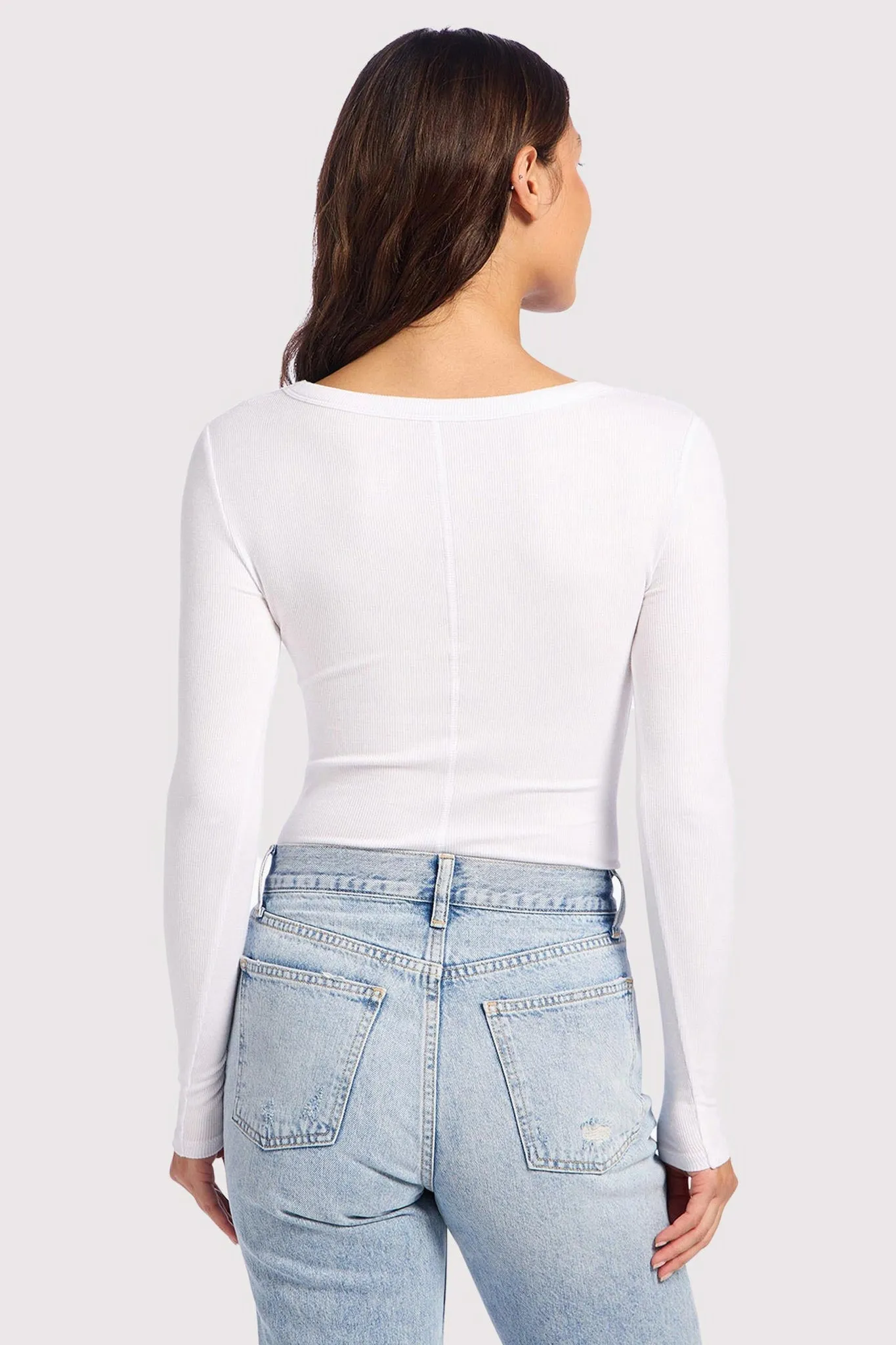 Slinky Rib Long Sleeve Bodysuit sold by nuuds product image thumbnail 4