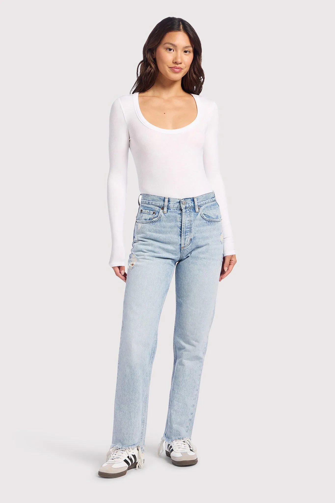Slinky Rib Long Sleeve Bodysuit sold by nuuds product image thumbnail 2