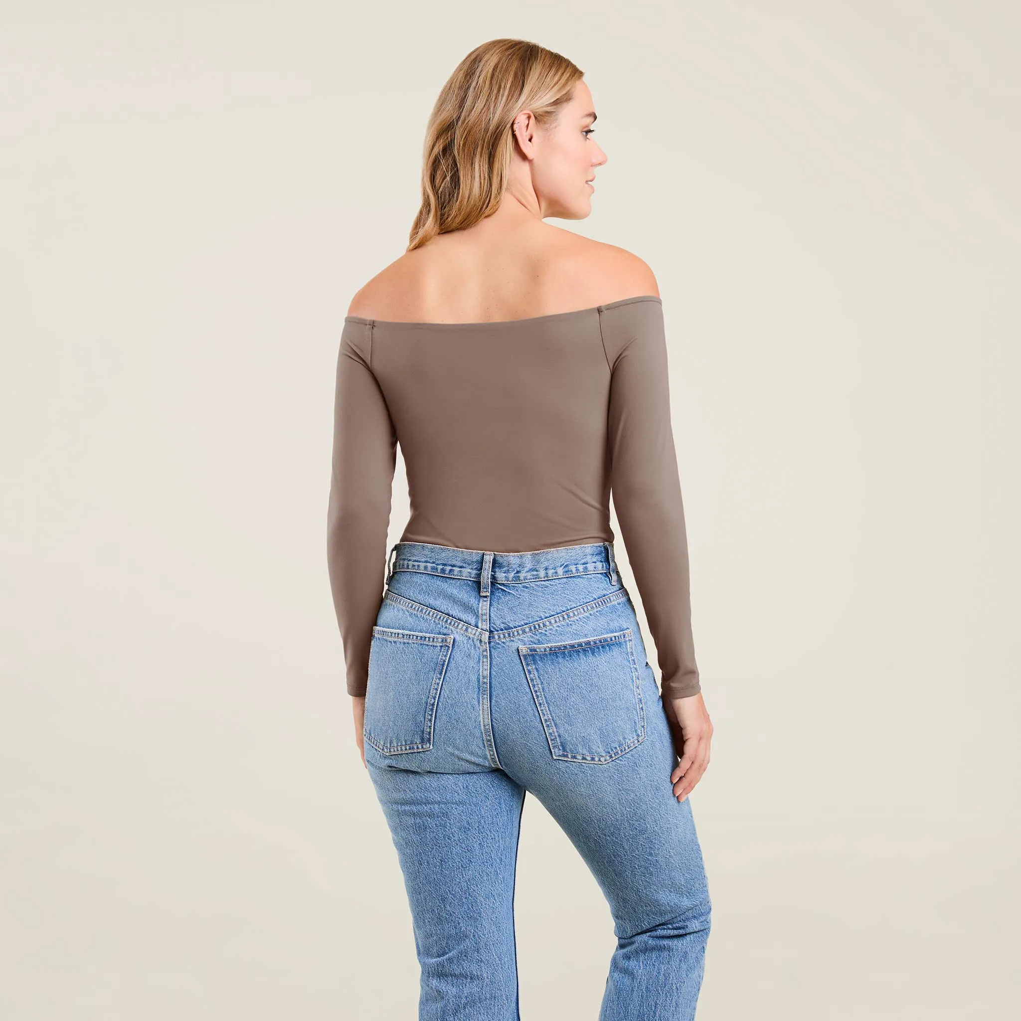 Off The Shoulder Bodysuit | Mocha sold by nuuds product image thumbnail 4