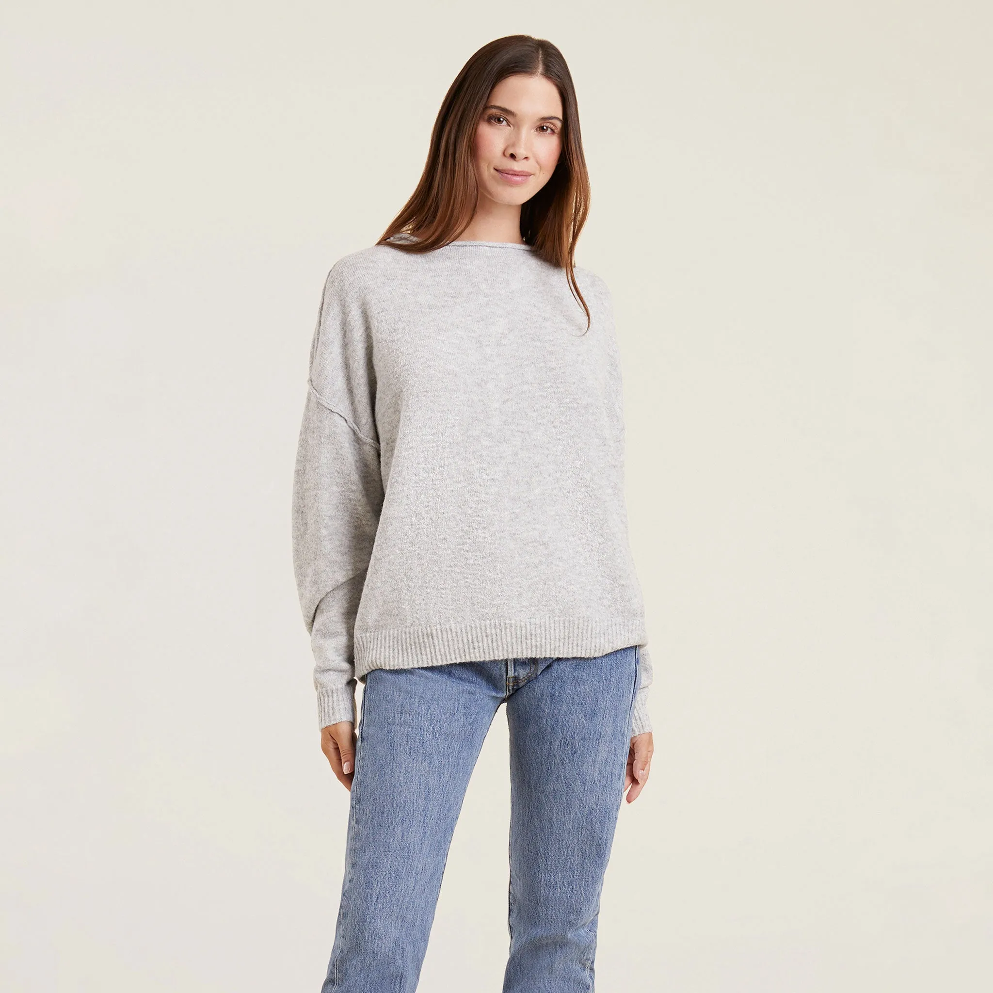 Cozy Knit Sweater | Heather Grey sold by nuuds product image thumbnail 2