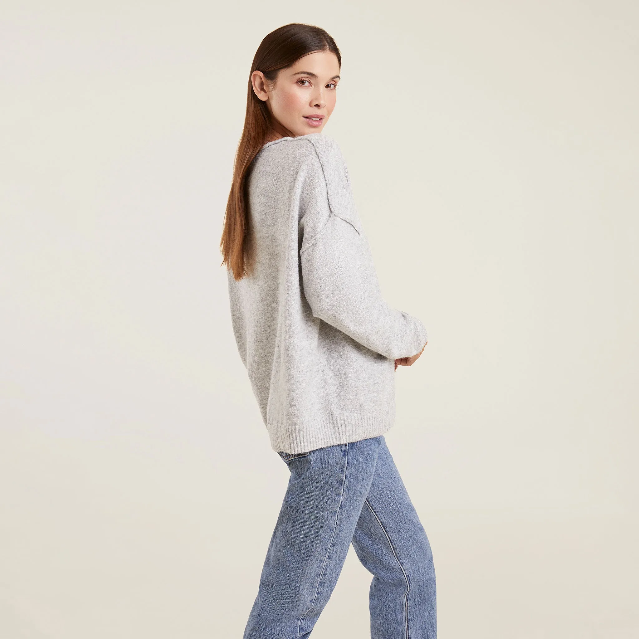 Cozy Knit Sweater | Heather Grey sold by nuuds product image thumbnail 3