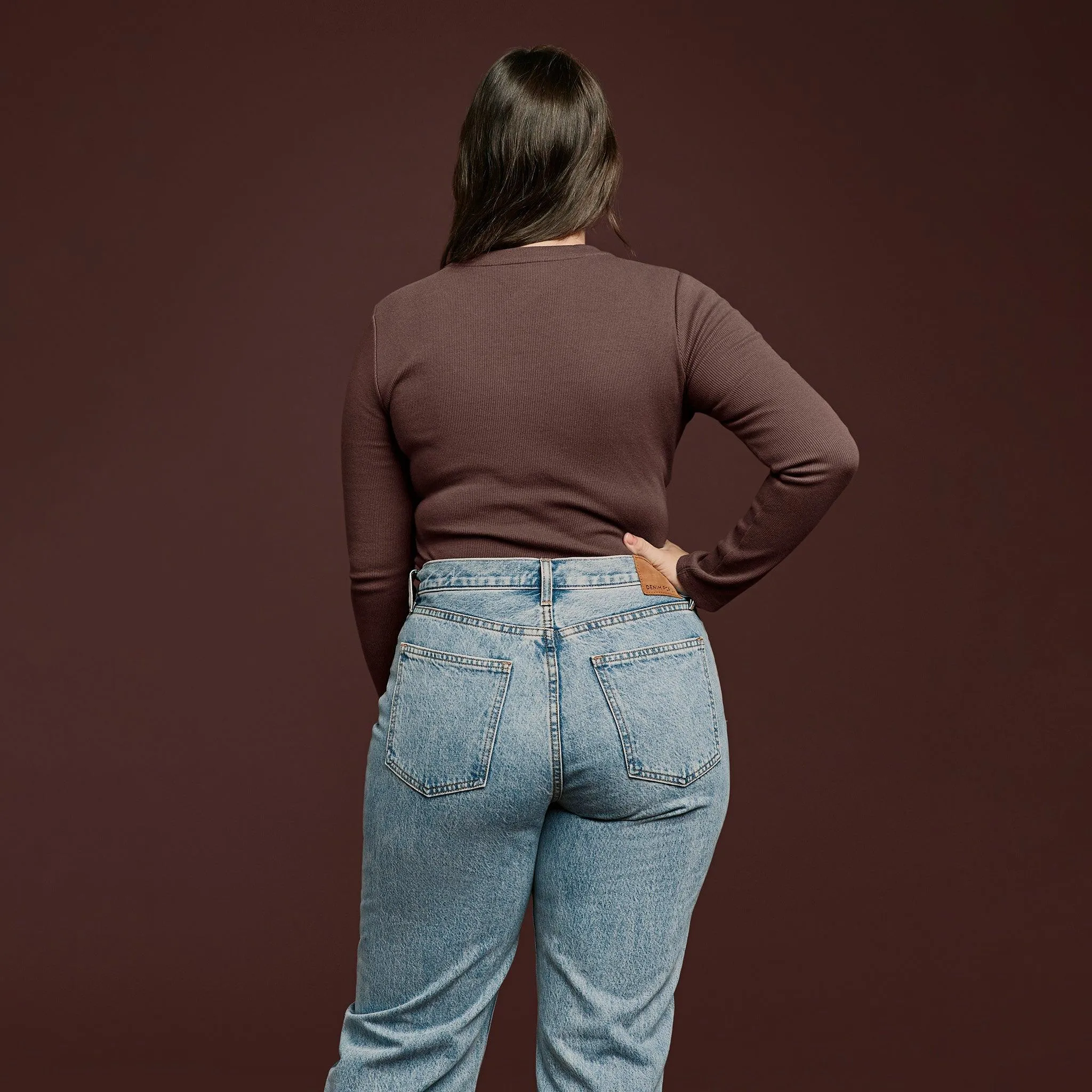 Long Sleeve Ribbed Crewneck Bodysuit | Coffee sold by nuuds product image thumbnail 4