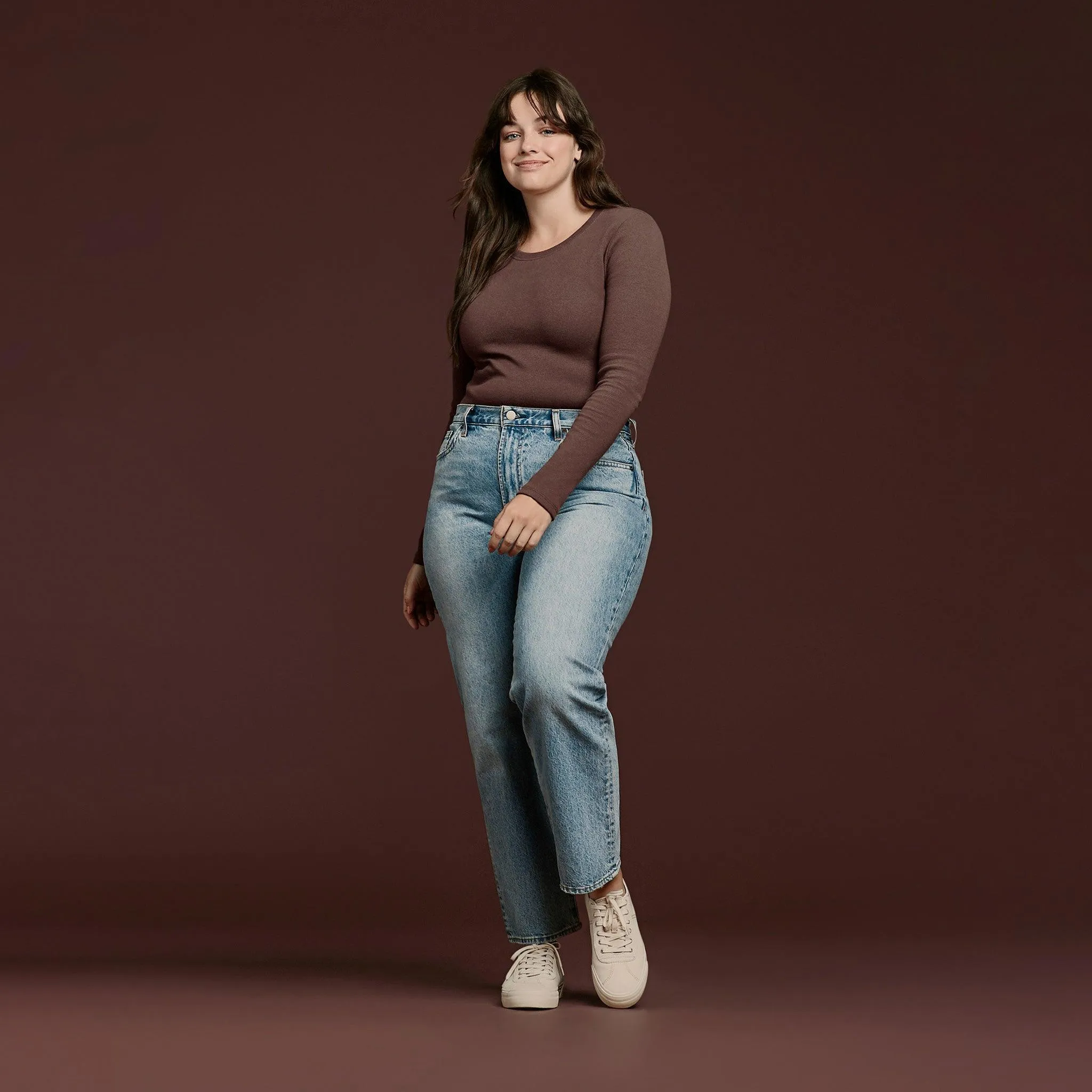 Long Sleeve Ribbed Crewneck Bodysuit | Coffee sold by nuuds product image thumbnail 2