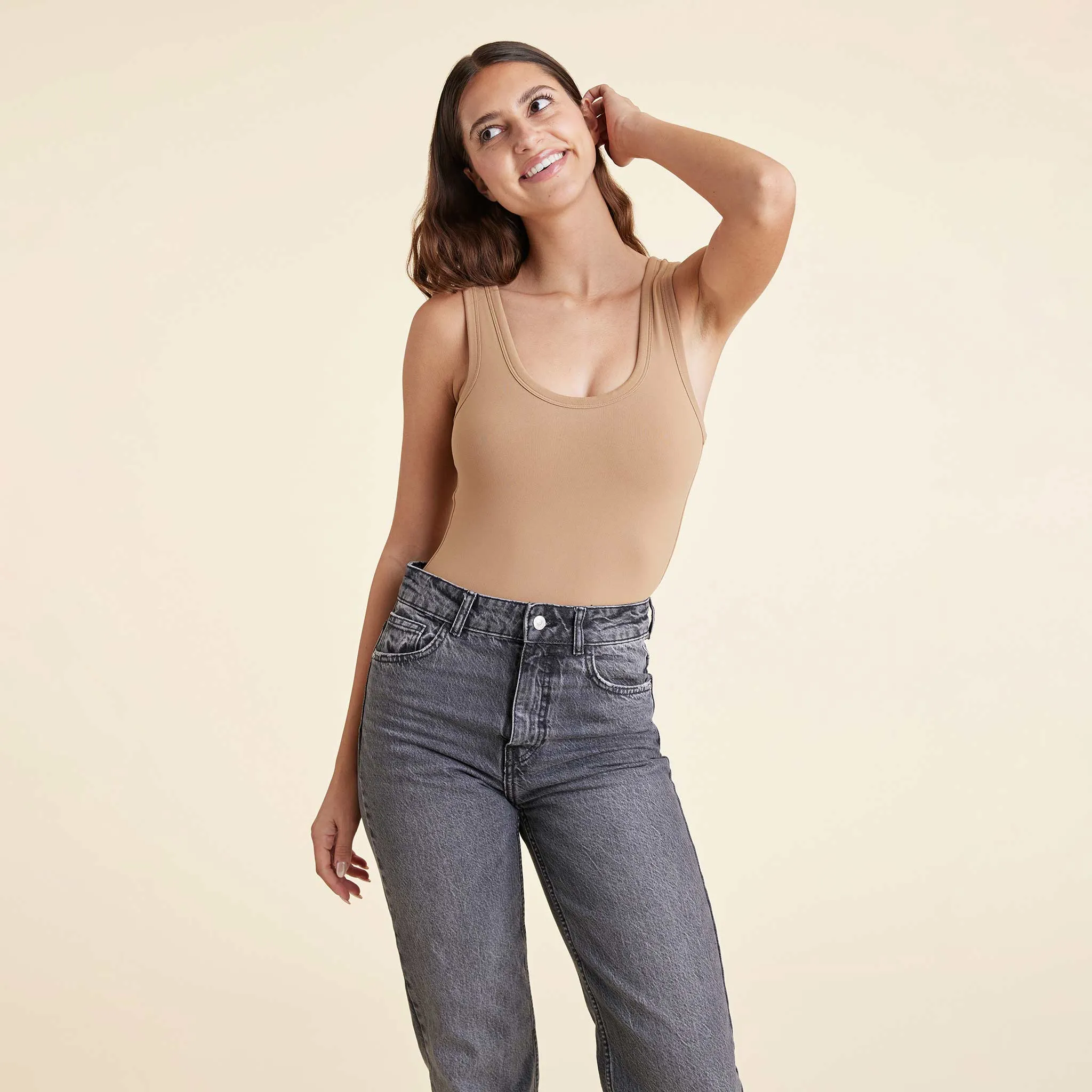 Seamless Scoop Tank Bodysuit | Cinnamon sold by nuuds