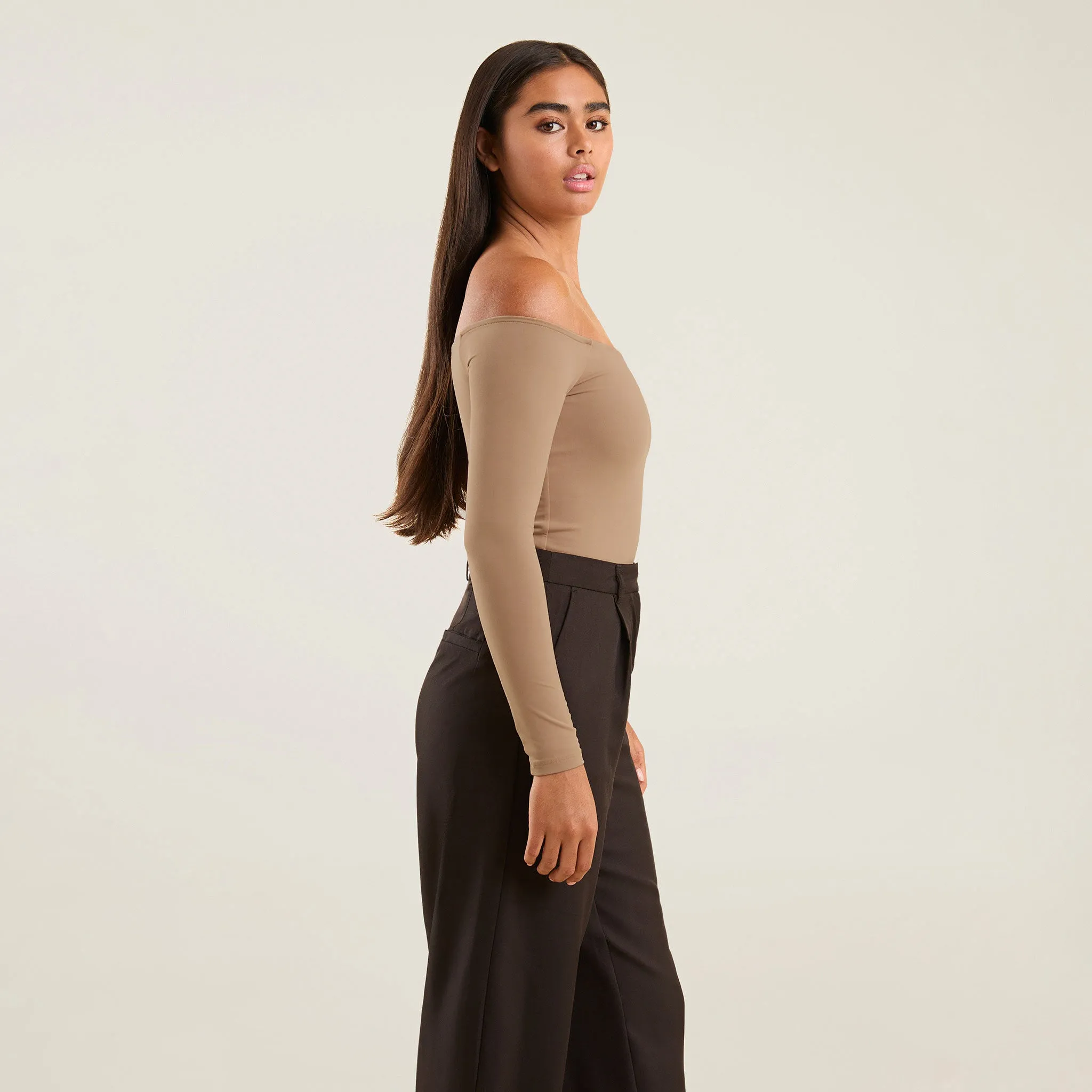 Off The Shoulder Bodysuit | Cinnamon sold by nuuds product image thumbnail 3