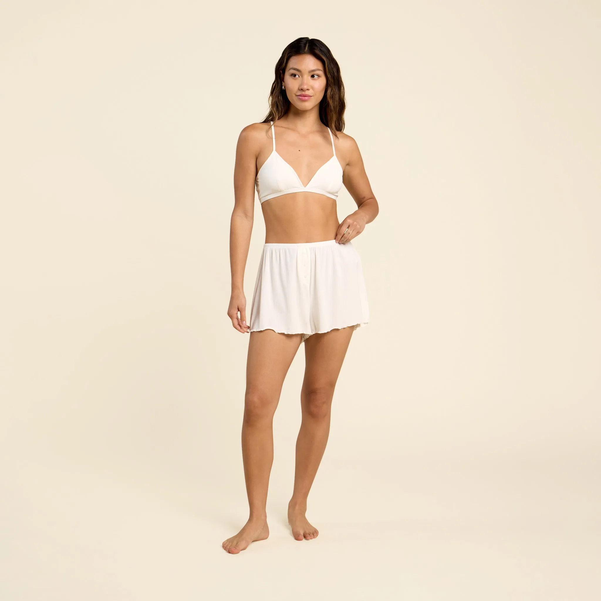 Mini Rib Bralette | Pearl sold by nuuds product image thumbnail 2