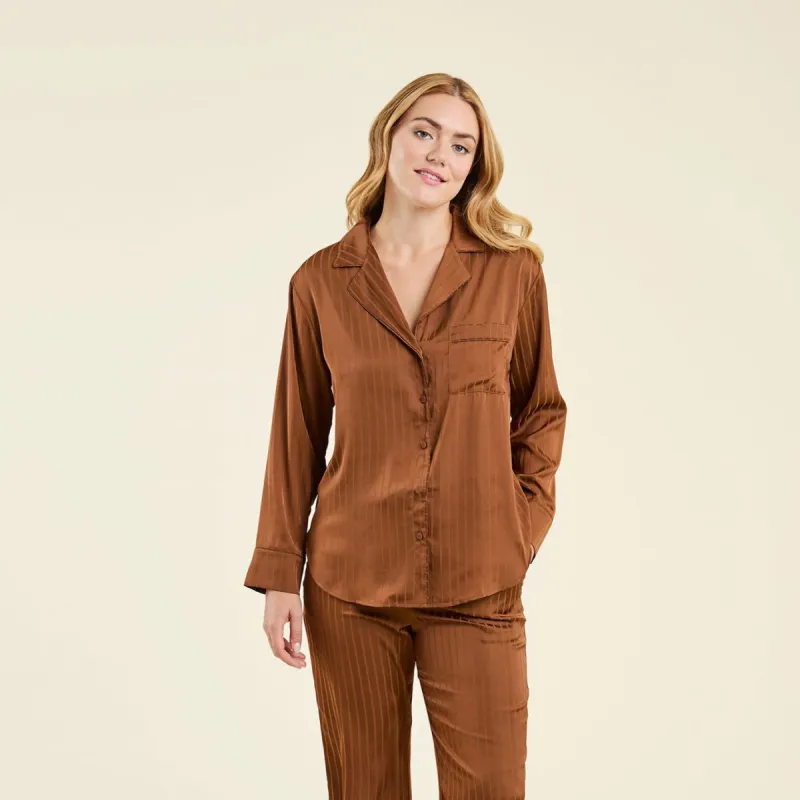 Satin Pajama Set | Chocolate sold by nuuds
