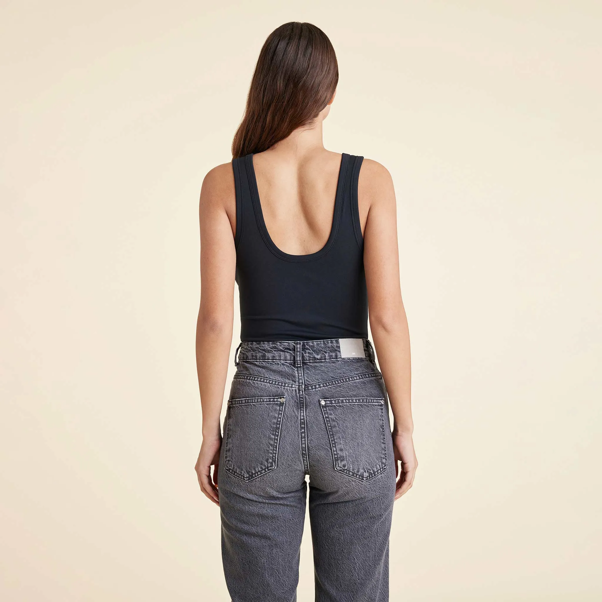 Seamless Scoop Tank Bodysuit | Black sold by nuuds product image thumbnail 4