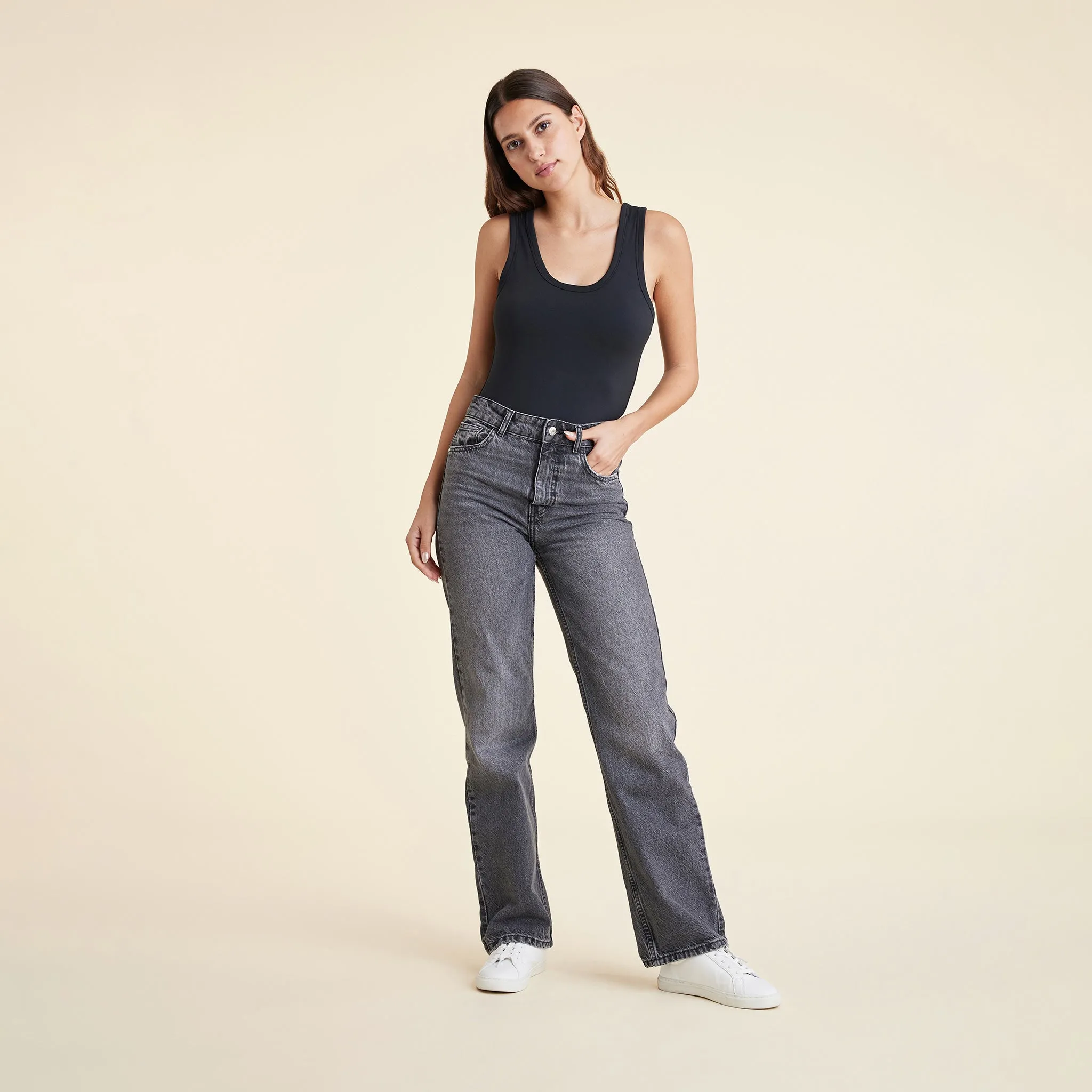 Seamless Scoop Tank Bodysuit | Black sold by nuuds product image thumbnail 2