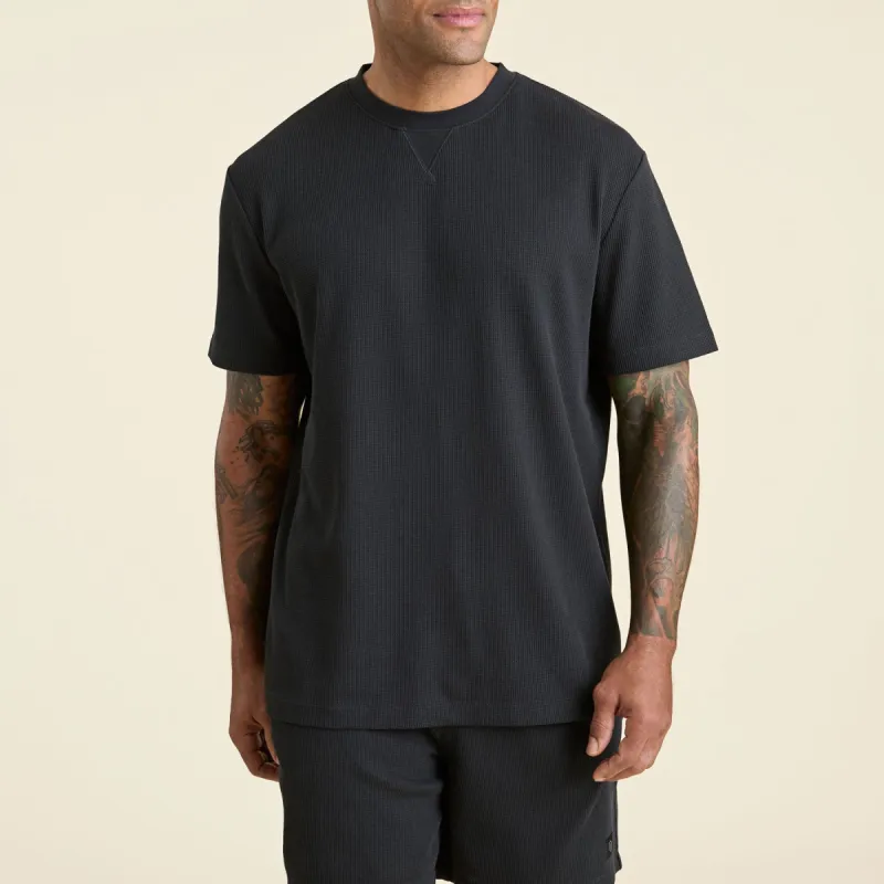 Waffle T-Shirt | Black sold by nuuds