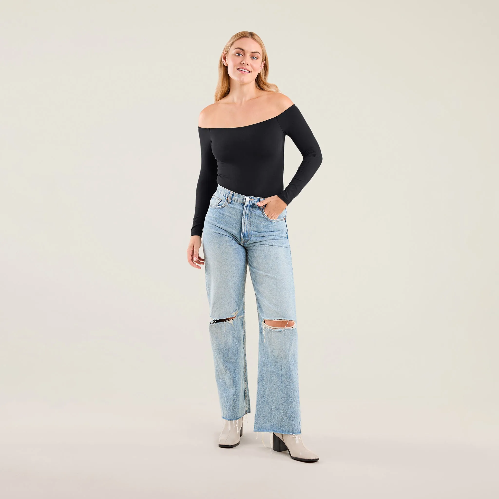 Off The Shoulder Bodysuit | Black sold by nuuds product image thumbnail 2