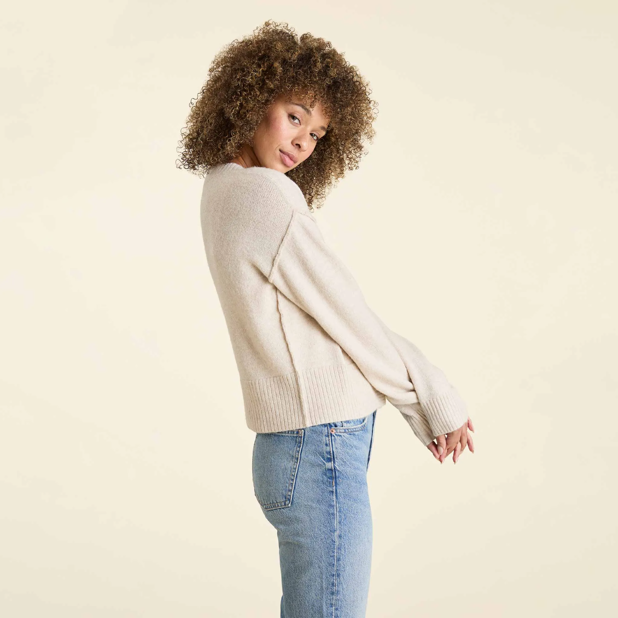 Cozy Knit Cardigan | Bone sold by nuuds product image thumbnail 3