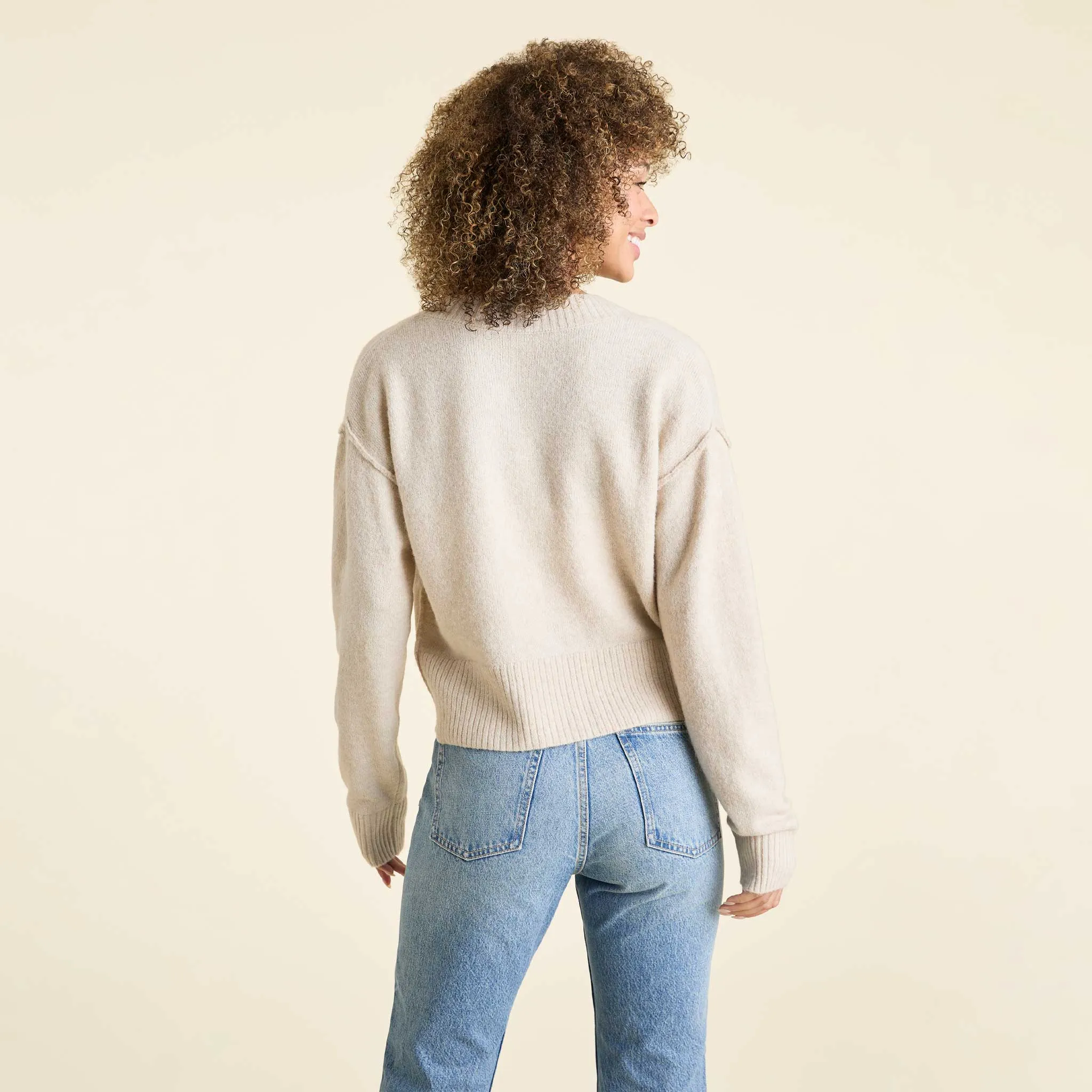 Cozy Knit Cardigan | Bone sold by nuuds product image thumbnail 4