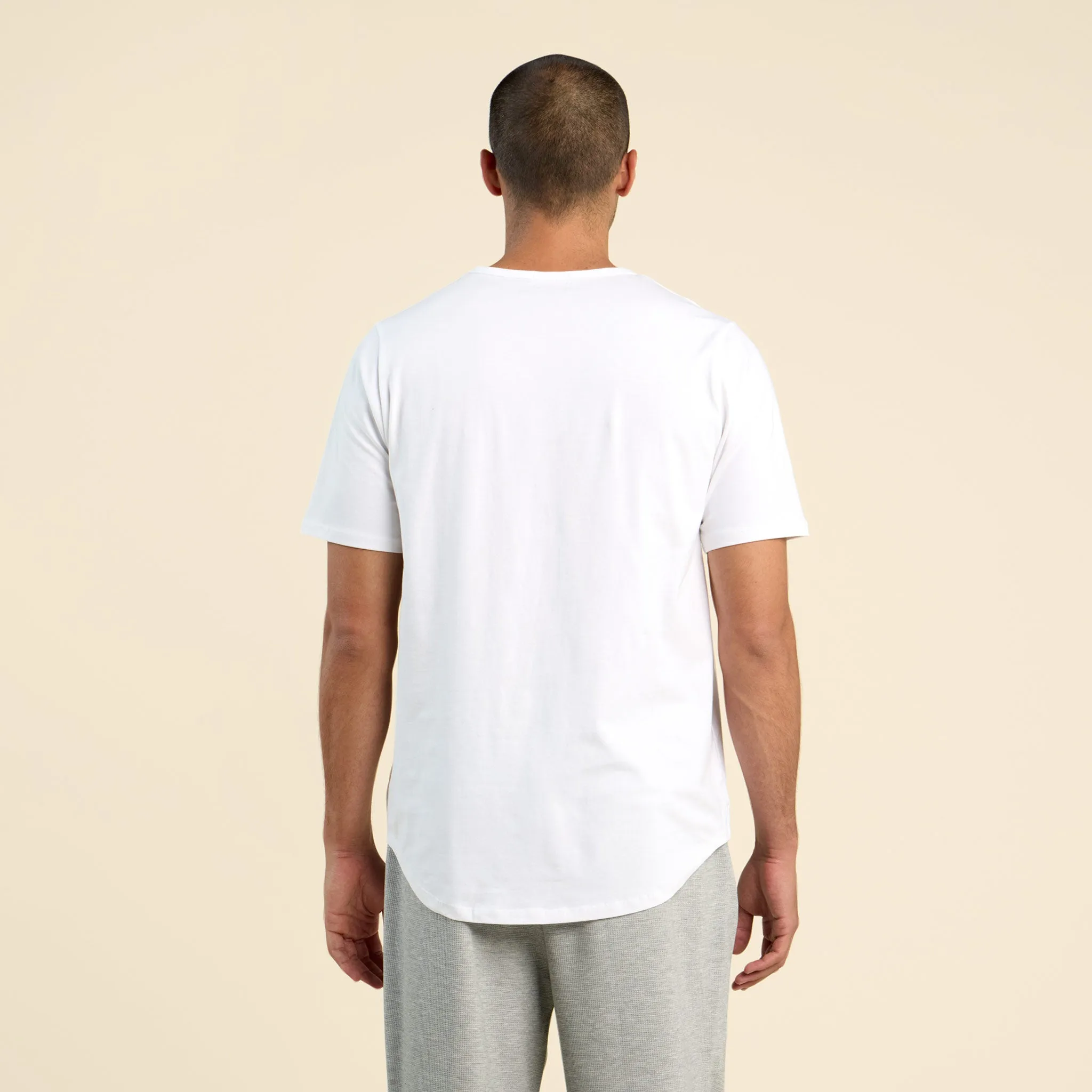 Short Sleeve Curved Hem T-Shirt | White sold by nuuds product image thumbnail 4