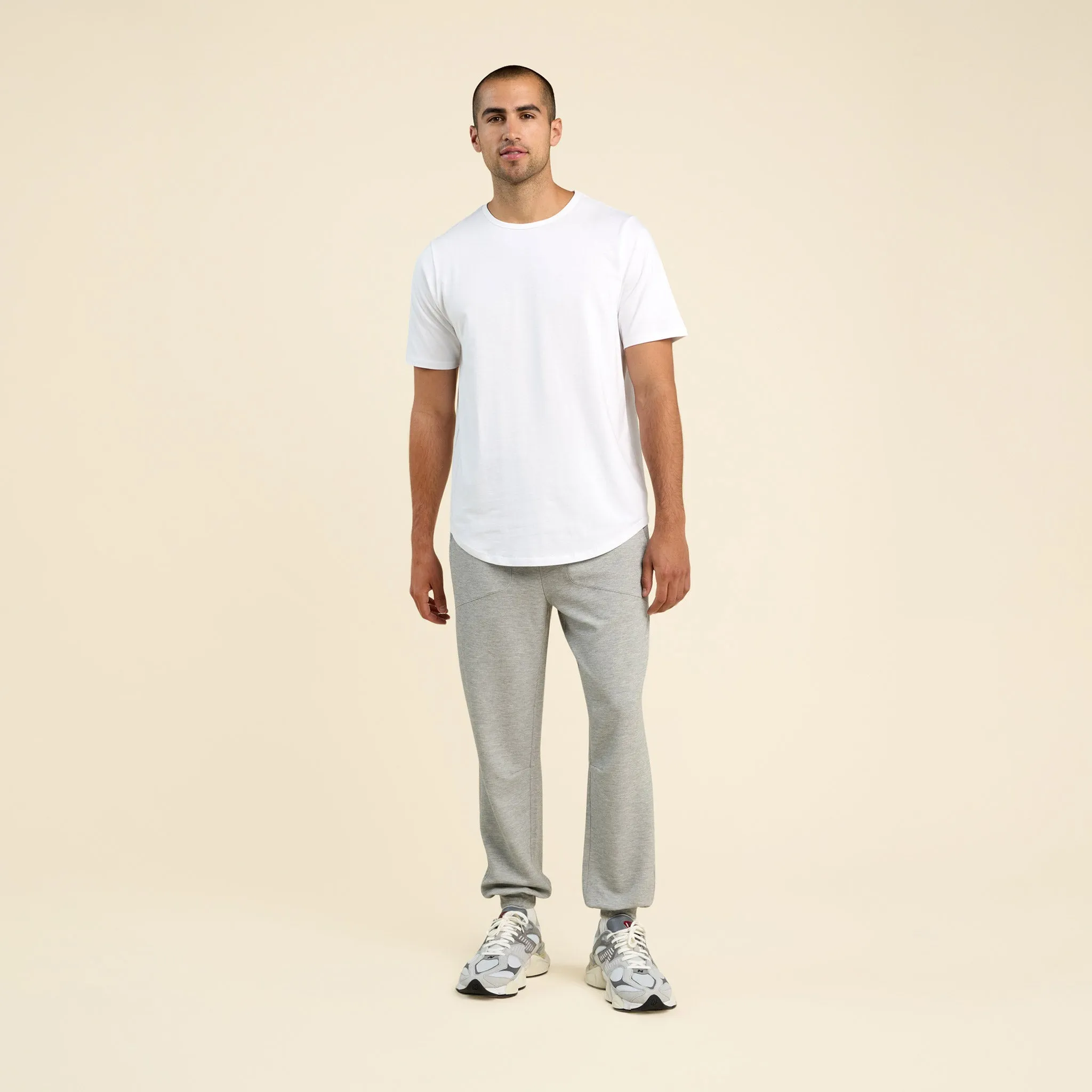 Short Sleeve Curved Hem T-Shirt | White sold by nuuds product image thumbnail 2