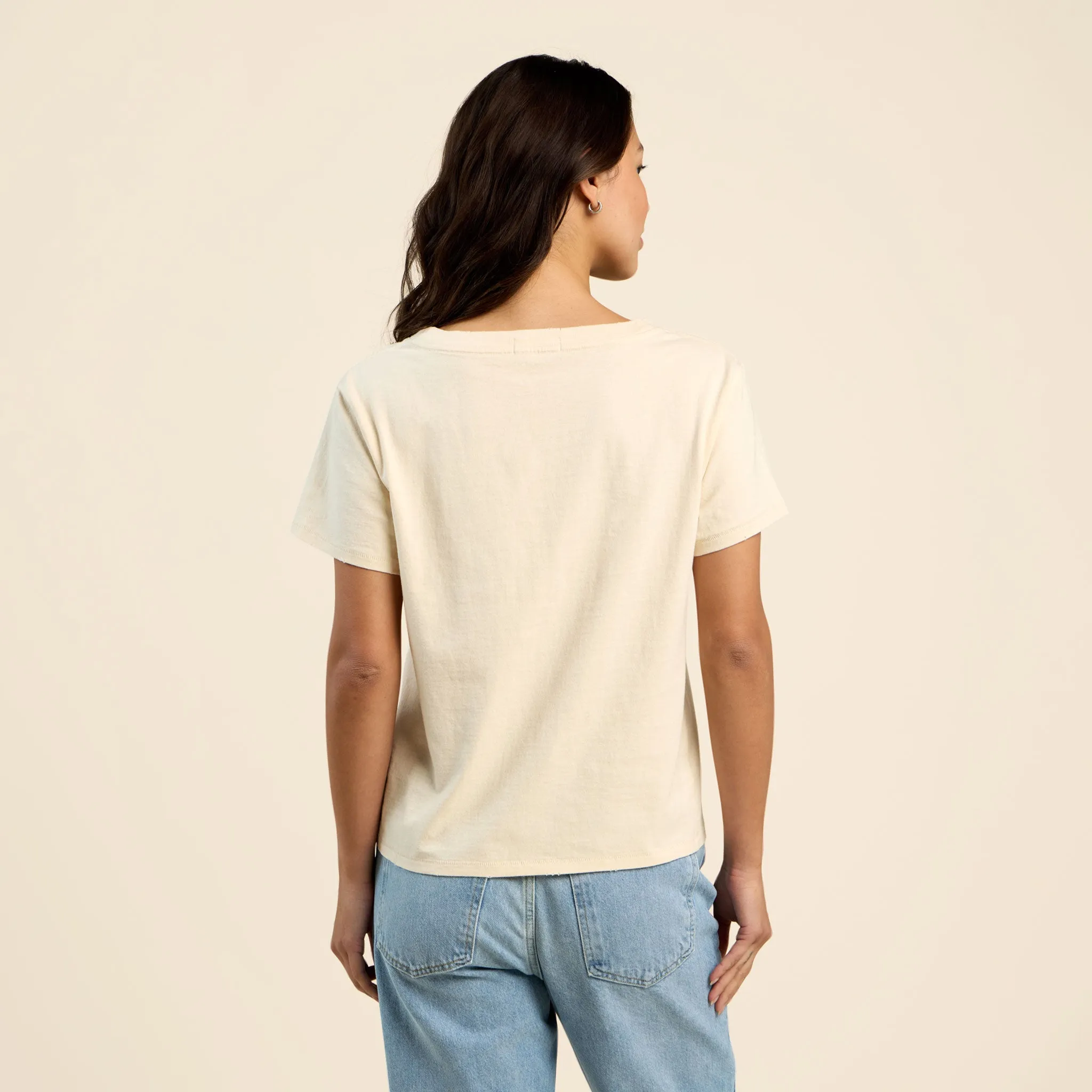 Vintage Cotton V-Neck Everyday T-Shirt | Bone sold by nuuds product image thumbnail 4
