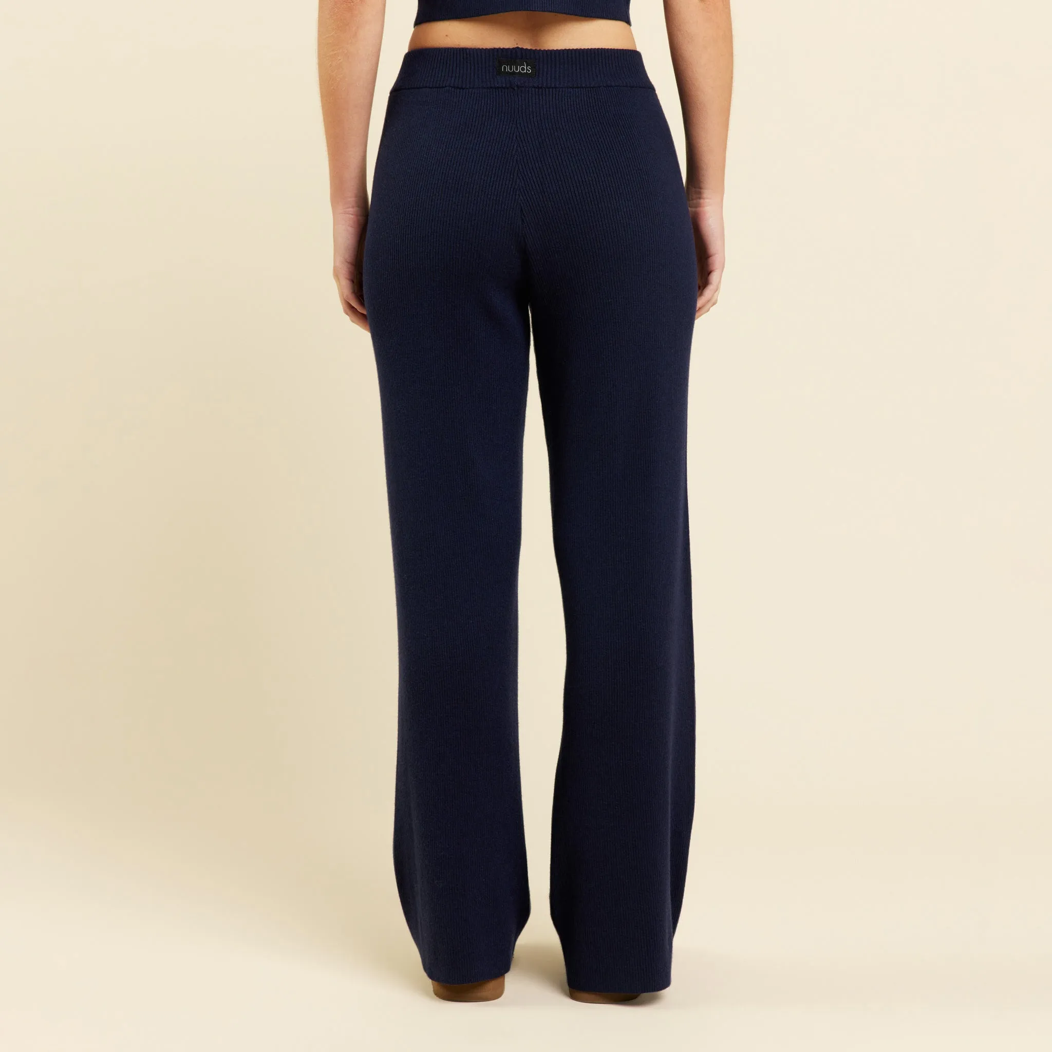 Ribbed Sweater Wide Leg Pant | Navy sold by nuuds product image thumbnail 4
