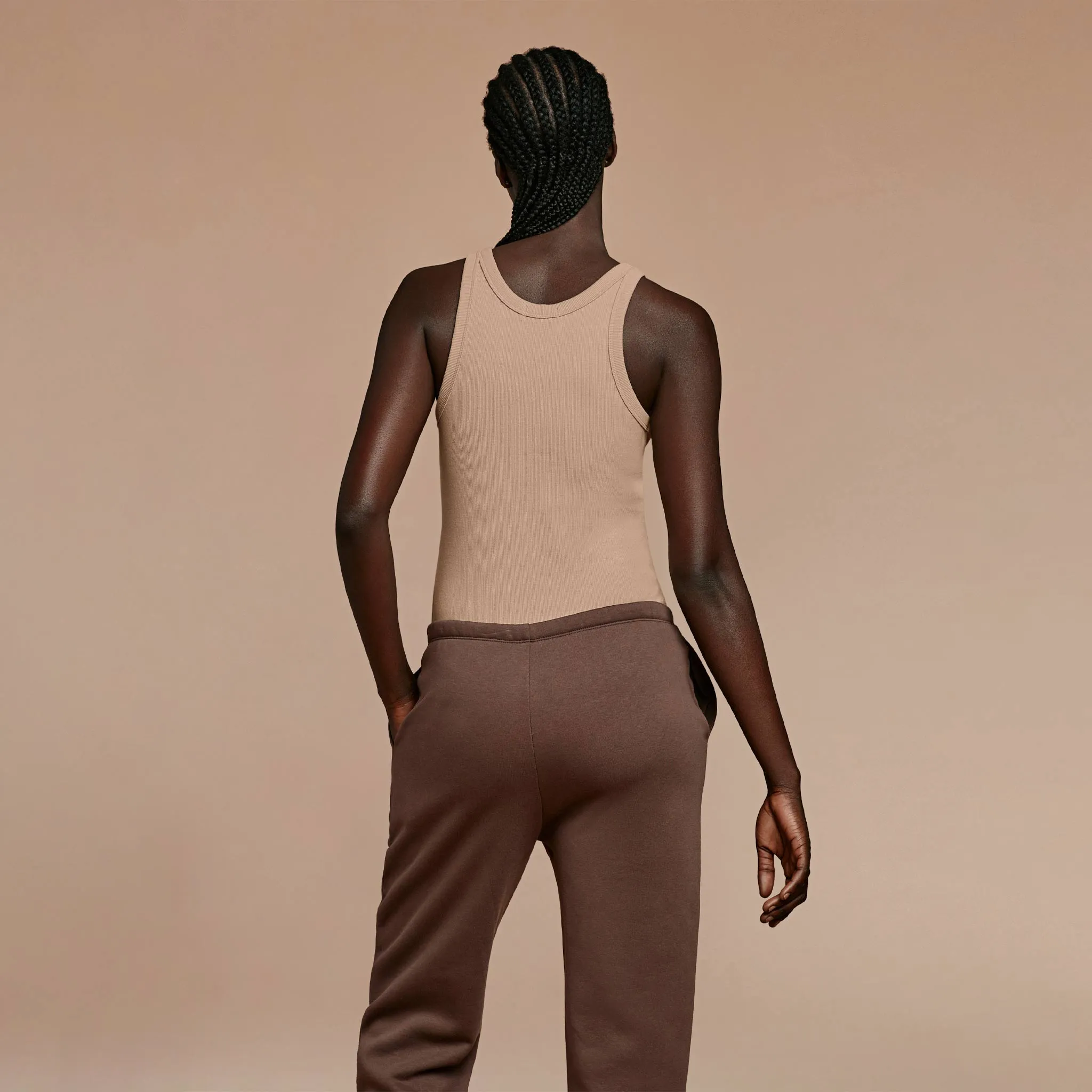 Essential Rib Tank Top | Sand sold by nuuds product image thumbnail 4