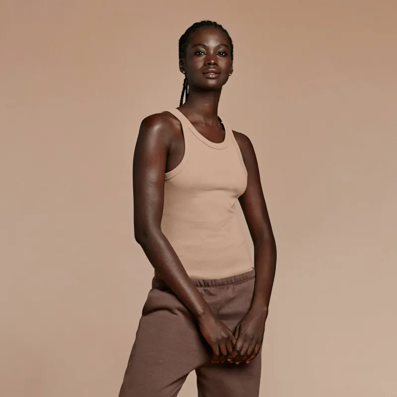 Essential Rib Tank Top | Sand sold by nuuds
