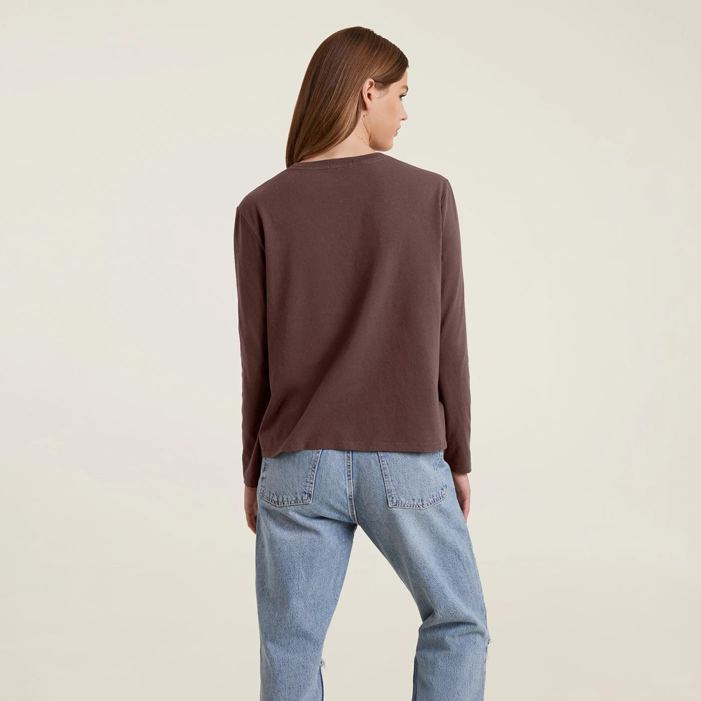 Vintage Cotton Long Sleeve Everyday T-Shirt | Coffee sold by nuuds product image thumbnail 4