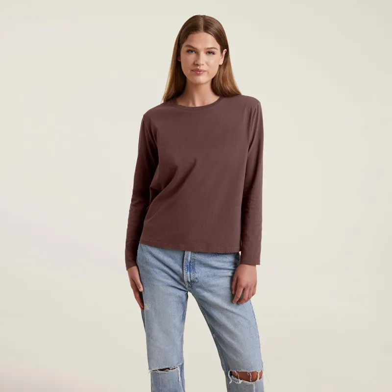 Vintage Cotton Long Sleeve Everyday T-Shirt | Coffee sold by nuuds