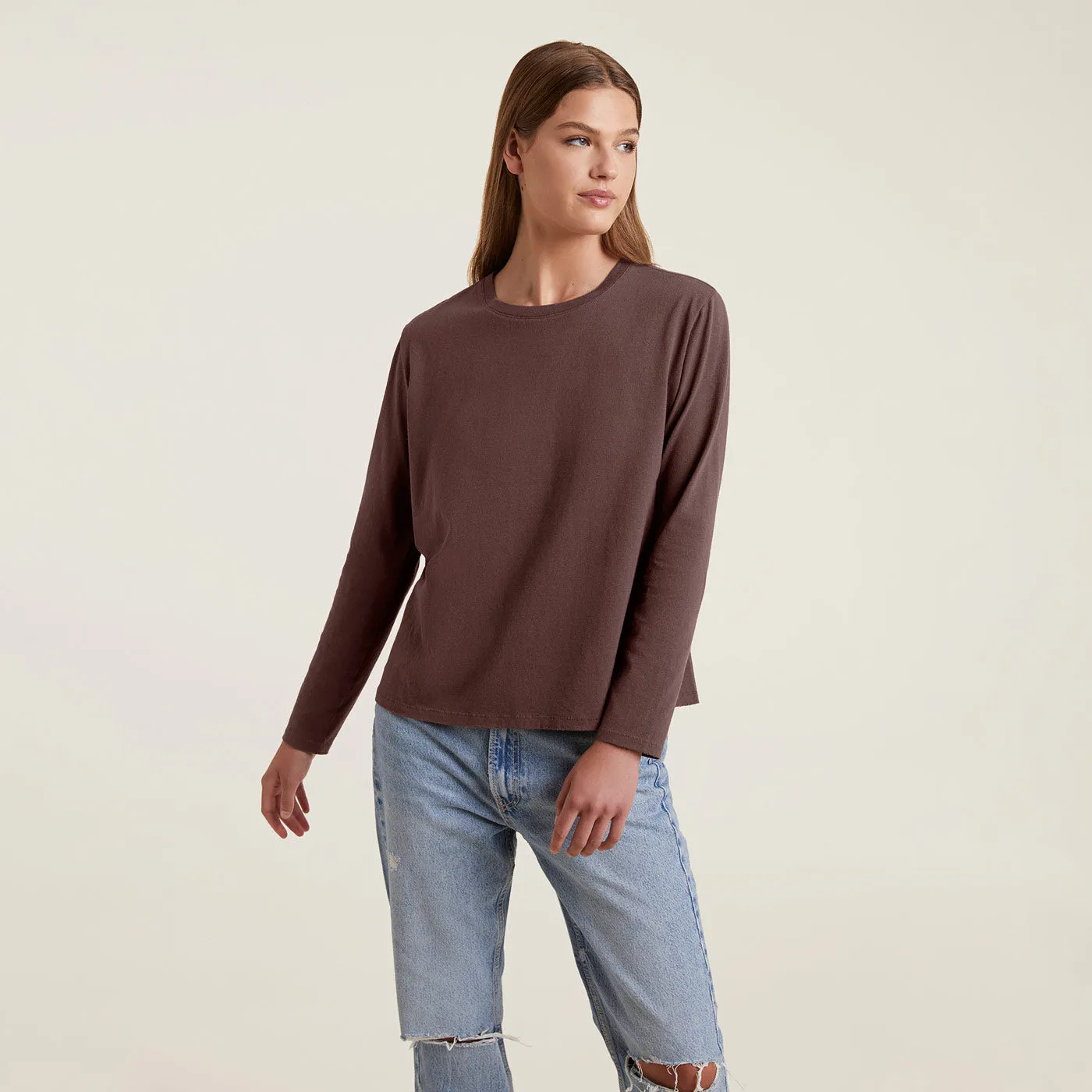 Vintage Cotton Long Sleeve Everyday T-Shirt | Coffee sold by nuuds product image thumbnail 5