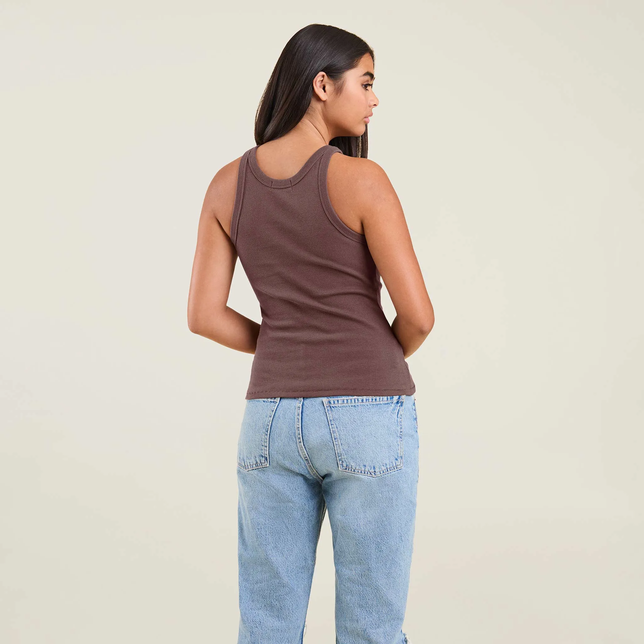 Essential Rib Tank Top | Coffee sold by nuuds product image thumbnail 4
