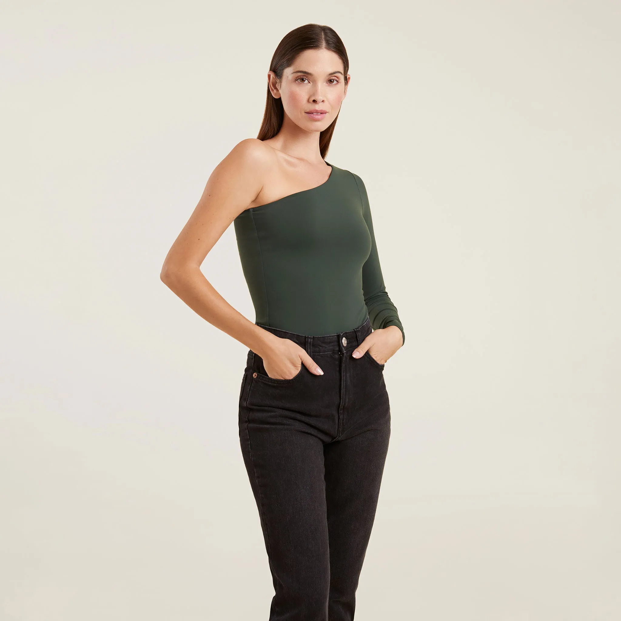 One Shoulder Bodysuit | Evergreen sold by nuuds
