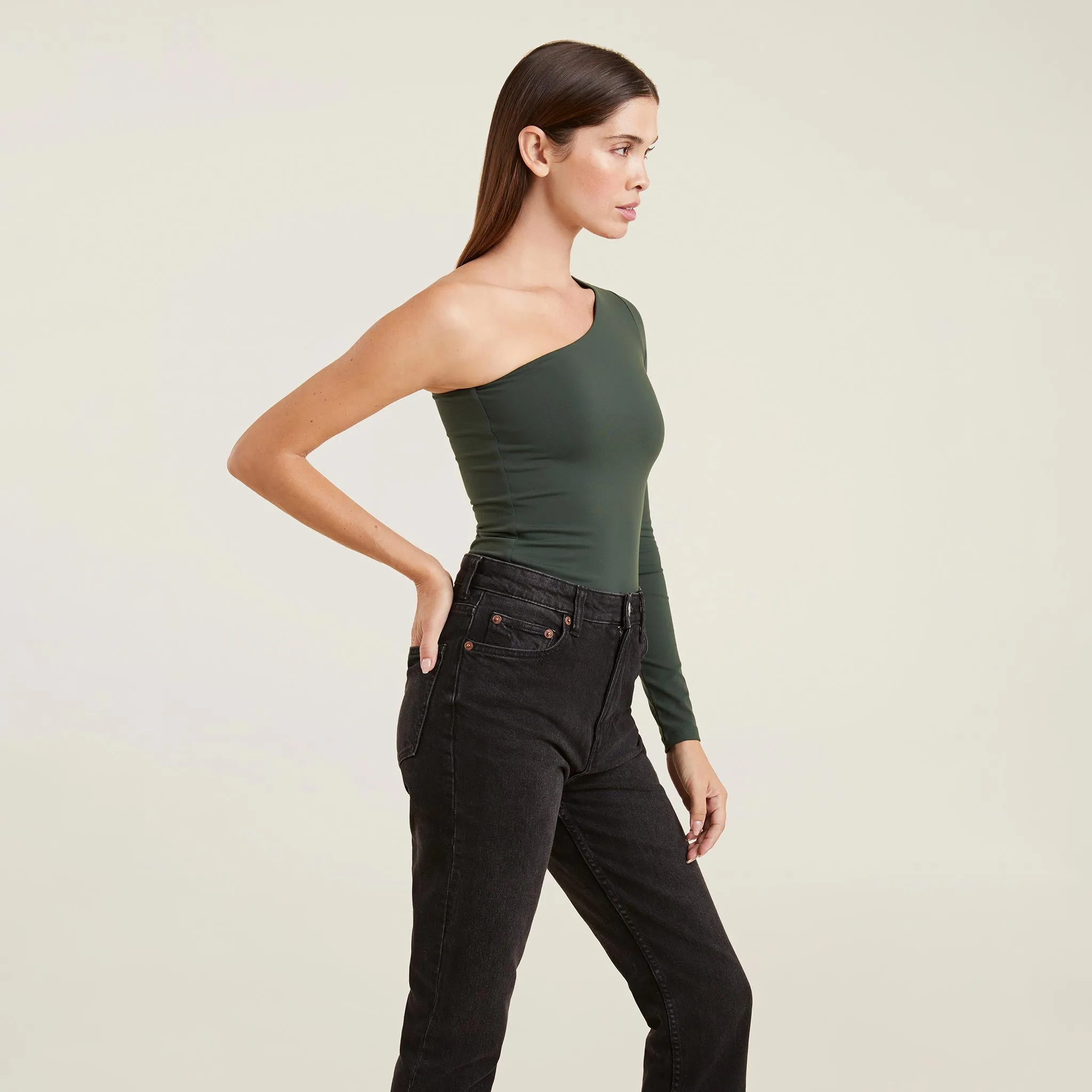One Shoulder Bodysuit | Evergreen sold by nuuds product image thumbnail 3