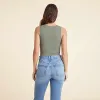 Ribbed Crewneck Tank Bodysuit | Olive sold by nuuds