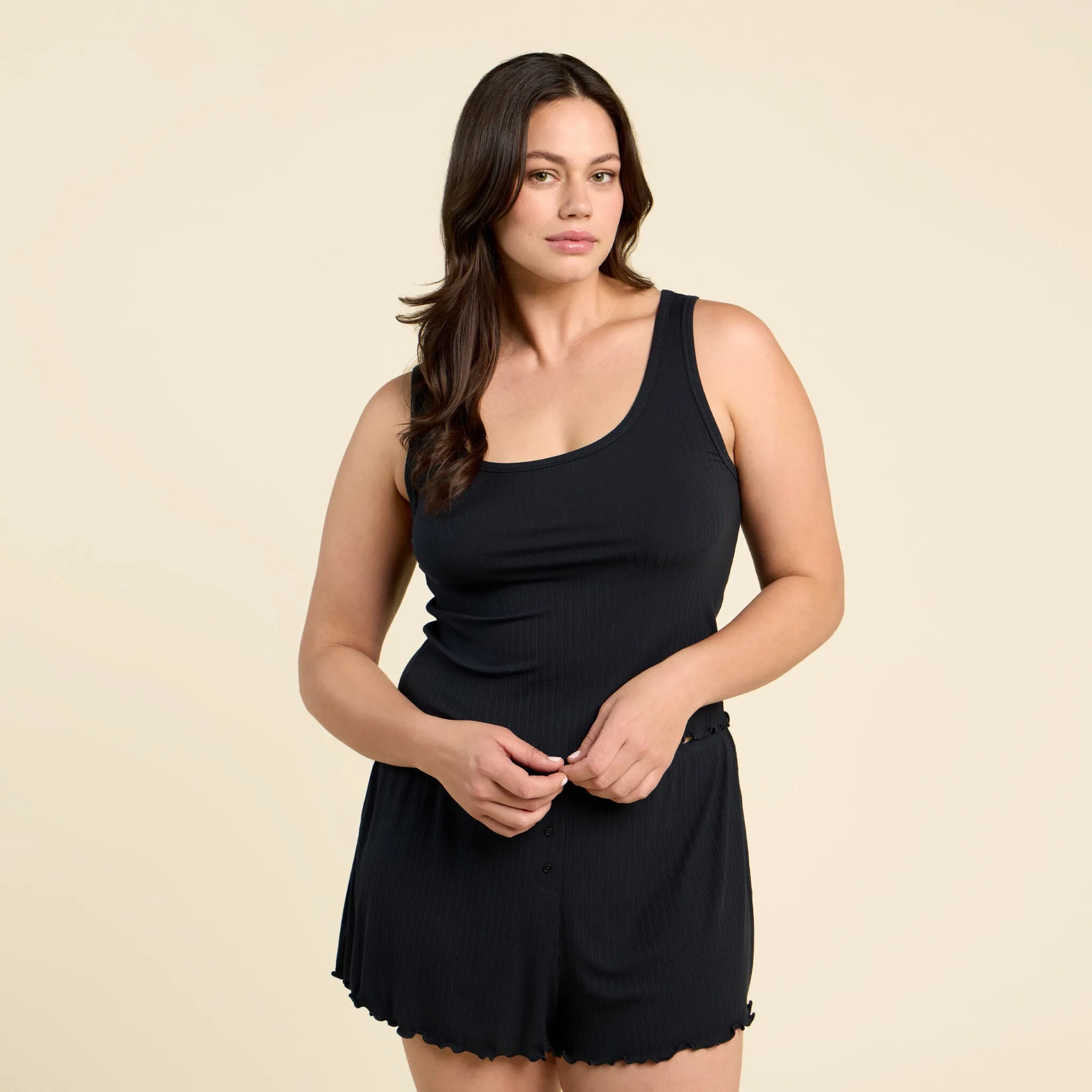 Mini Rib Tank | Black sold by nuuds