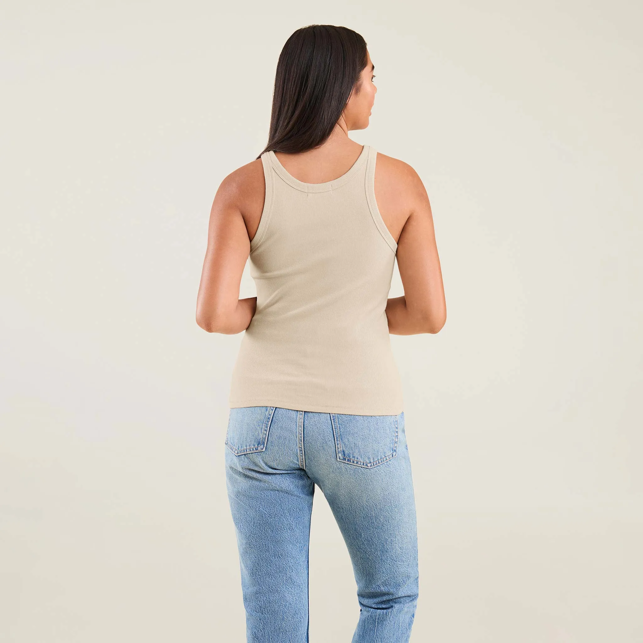 Essential Rib Tank Top | Bone sold by nuuds product image thumbnail 4