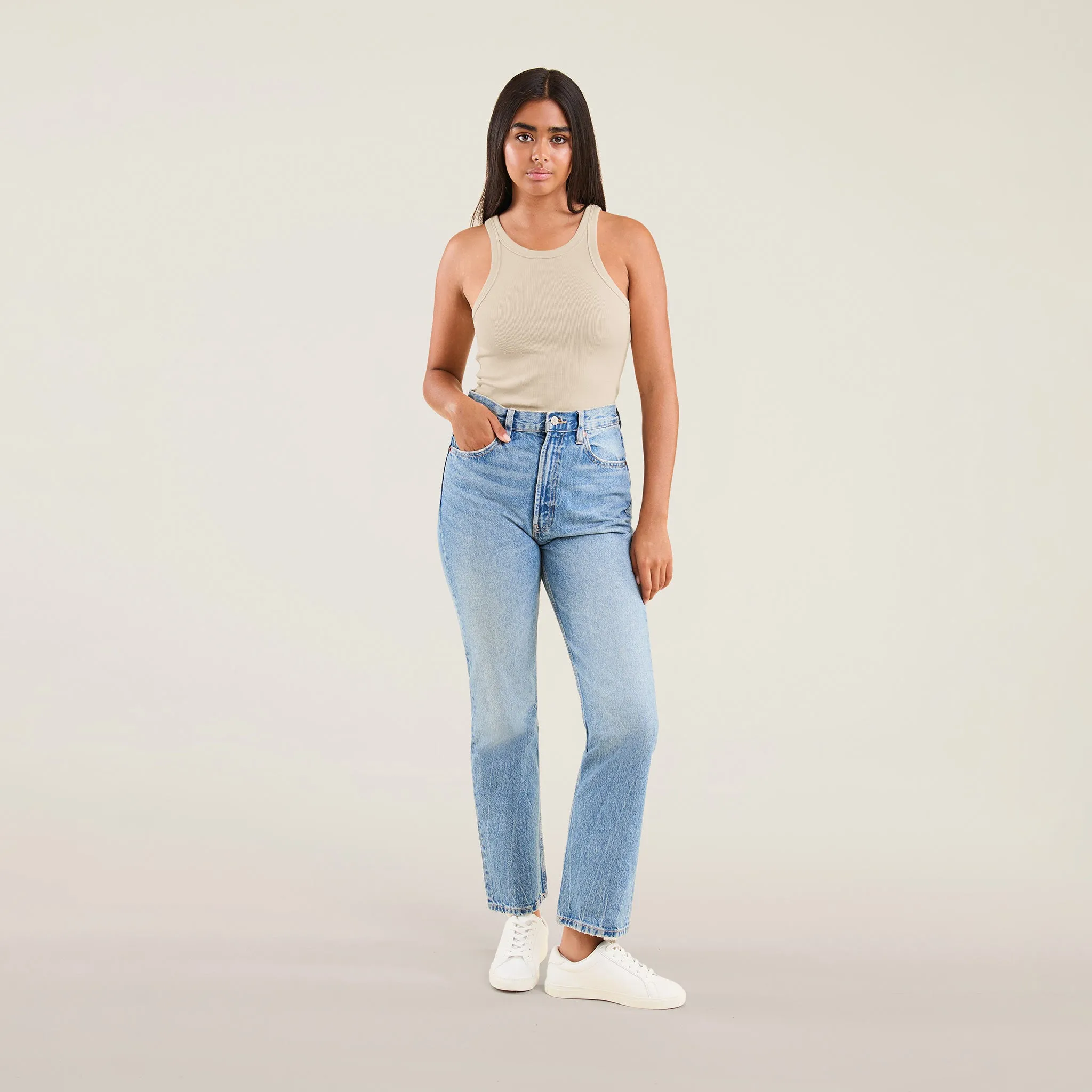 Essential Rib Tank Top | Bone sold by nuuds product image thumbnail 2