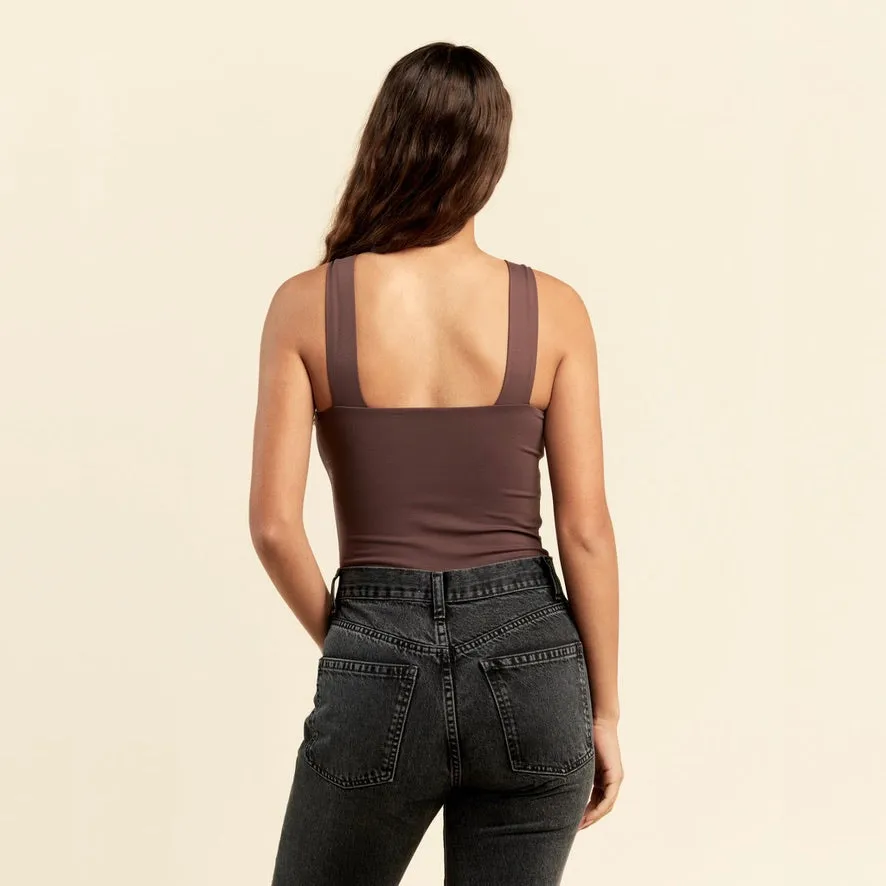 Square Neck Tank Bodysuit | Coffee sold by nuuds product image thumbnail 4