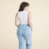 Cotton Stretch Classic Crewneck Tank Bodysuit | White sold by nuuds