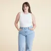 Cotton Stretch Classic Crewneck Tank Bodysuit | White sold by nuuds