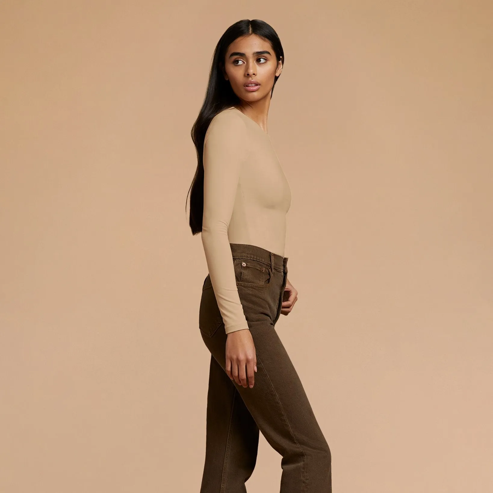 Seamless Long Sleeve Shirt | Oat sold by nuuds product image thumbnail 3