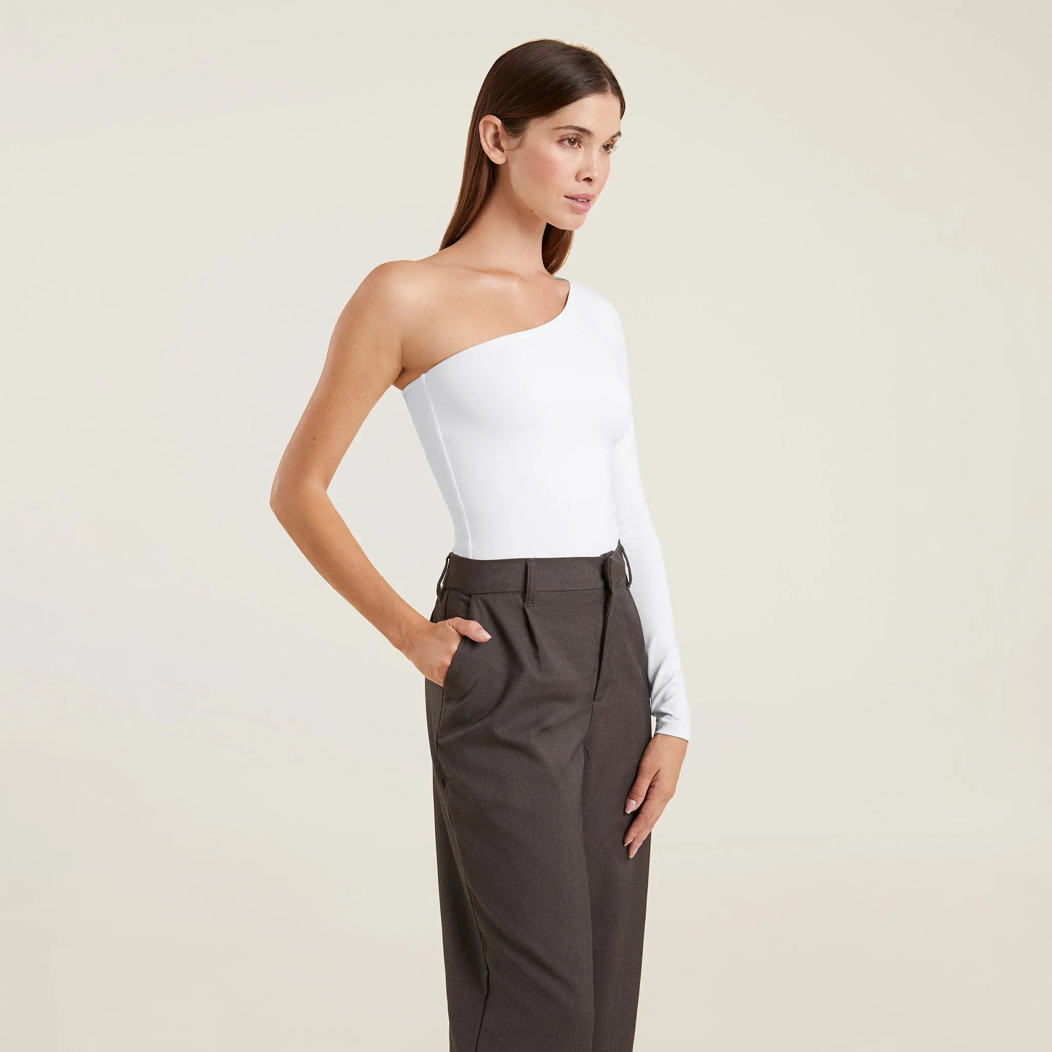 One Shoulder Bodysuit | White sold by nuuds product image thumbnail 3