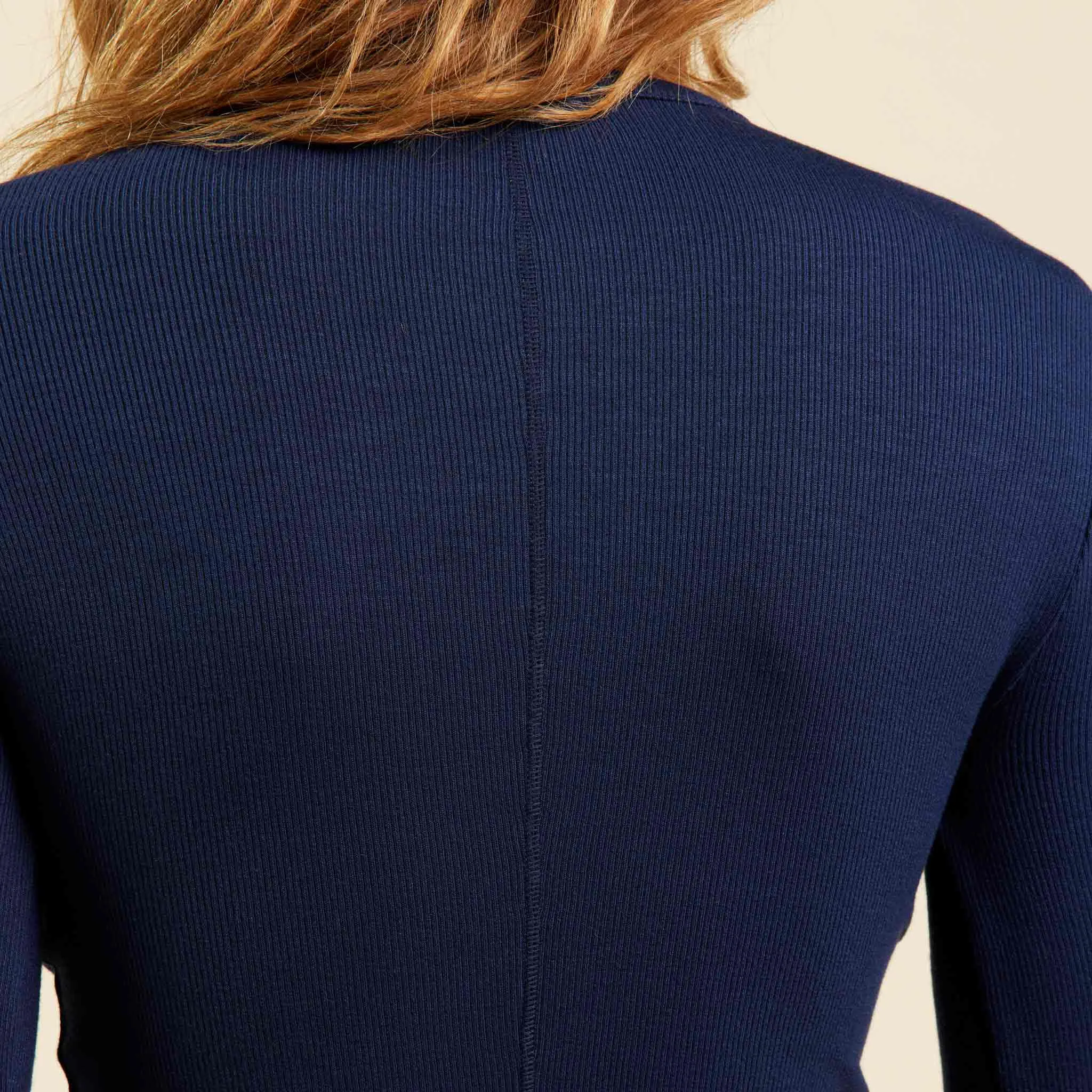 Slinky Rib Long Sleeve Shirt | Navy sold by nuuds product image thumbnail 5