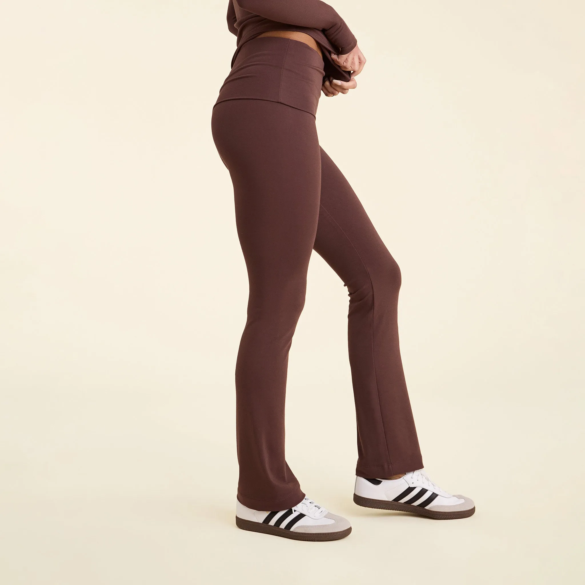 SwiftStretch Fold Over Legging | Coffee sold by nuuds product image thumbnail 3