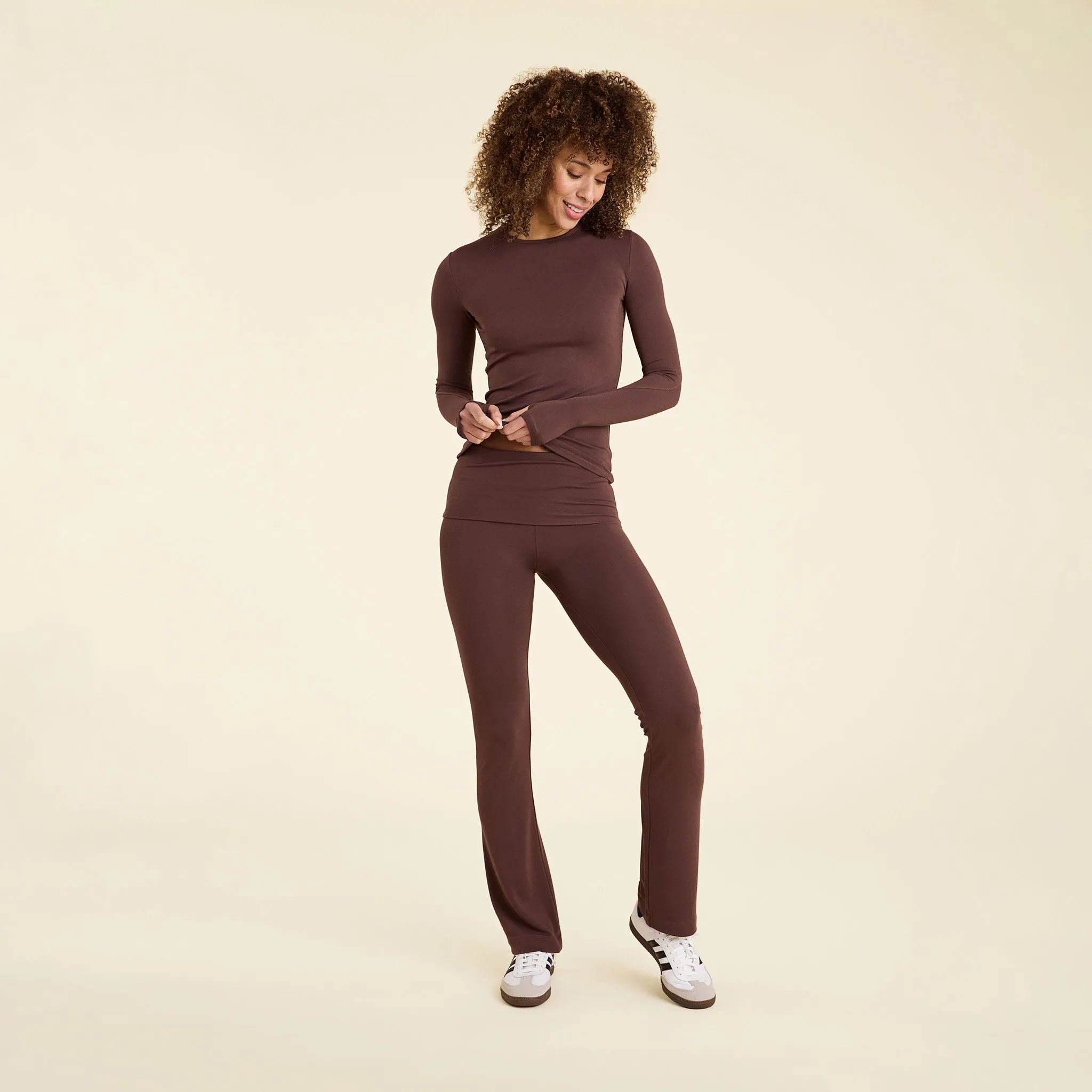 SwiftStretch Fold Over Legging | Coffee sold by nuuds product image thumbnail 2