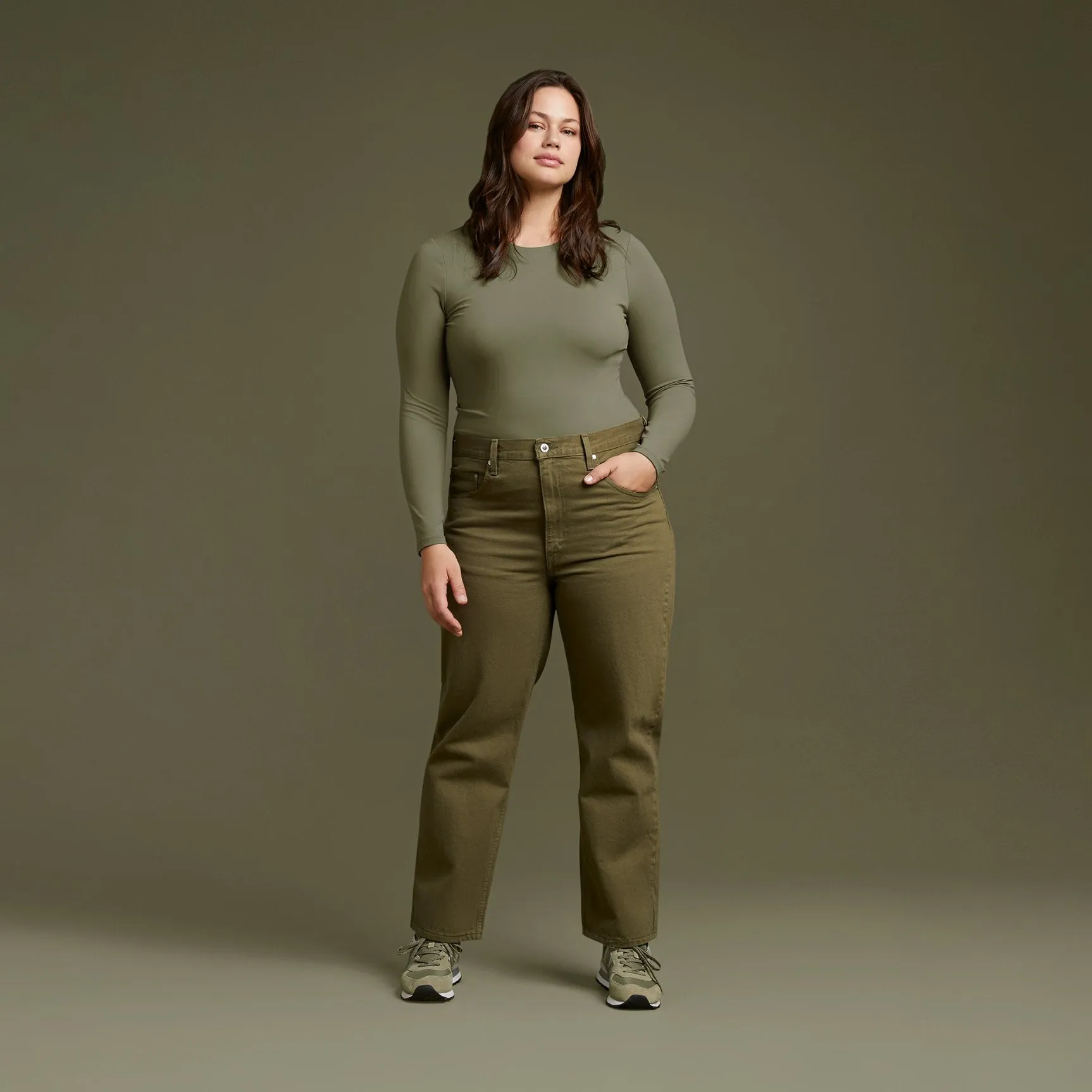 Seamless Long Sleeve Shirt | Olive sold by nuuds product image thumbnail 2