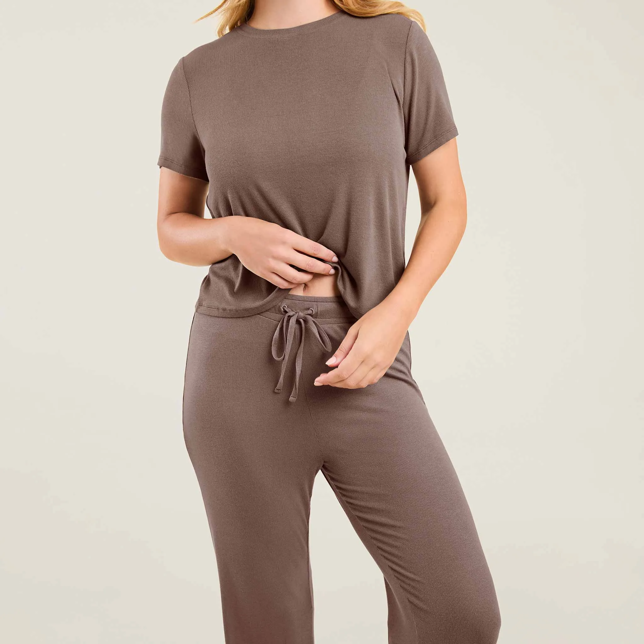 Ribbed Pajama Set | Mocha sold by nuuds product image thumbnail 5