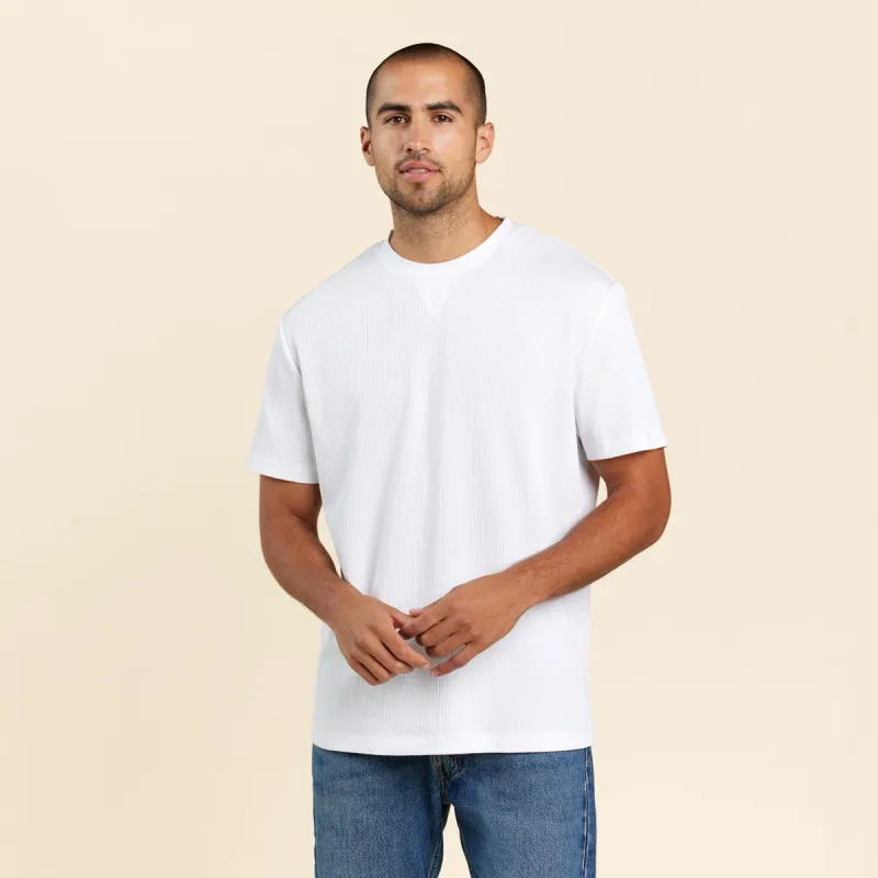 Waffle T-Shirt | White sold by nuuds